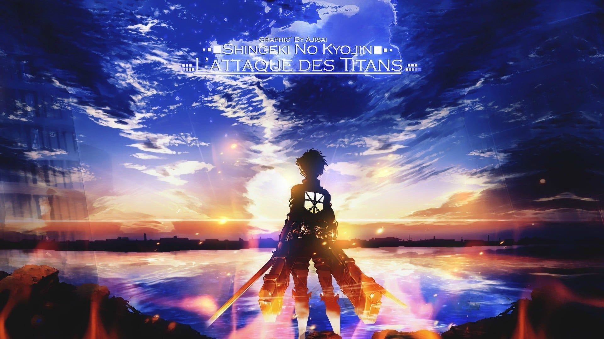 Eren Jaeger, Shingeki no Kyojin, L'attacco dei giganti, Tramonto, Riflesso, sfondo Full HD per portatile