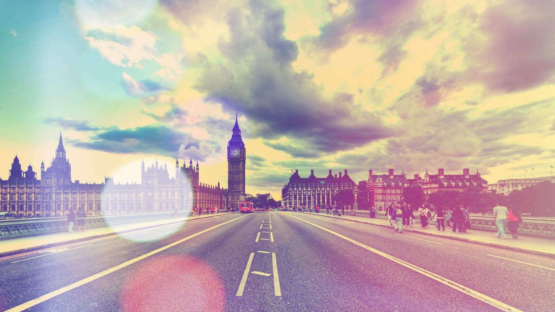 Londra, Big Ben, Palazzo di Westminster, Stile vintage, Full HD, sfondo per desktop