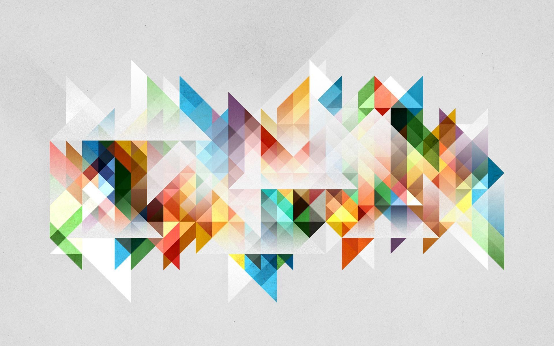 Triangoli, Motivo geometrico, Multicolore, Sfondo grigio, Full HD, wallpaper desktop