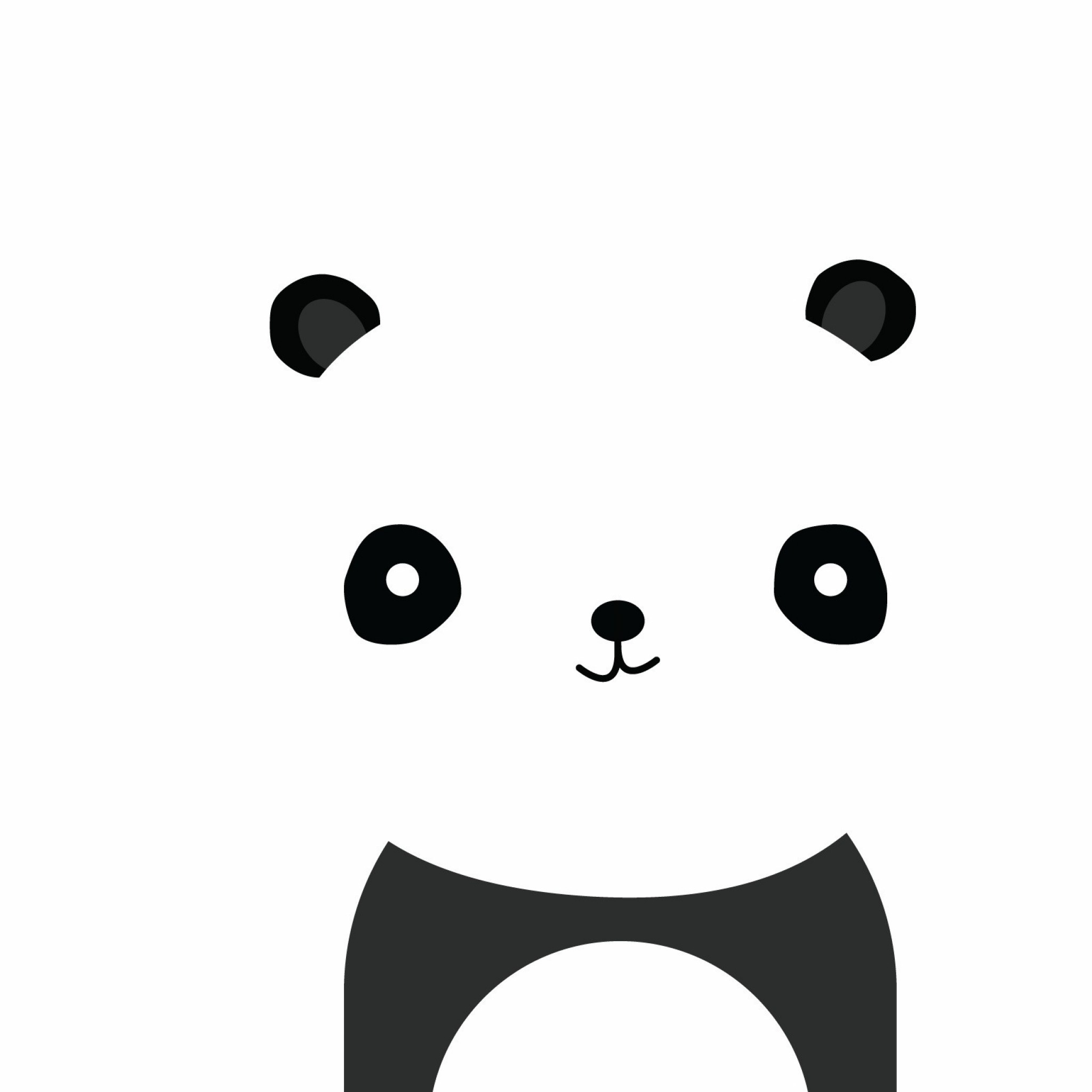 Panda, Minimalista, Sfondo bianco, Full HD, wallpaper per tablet