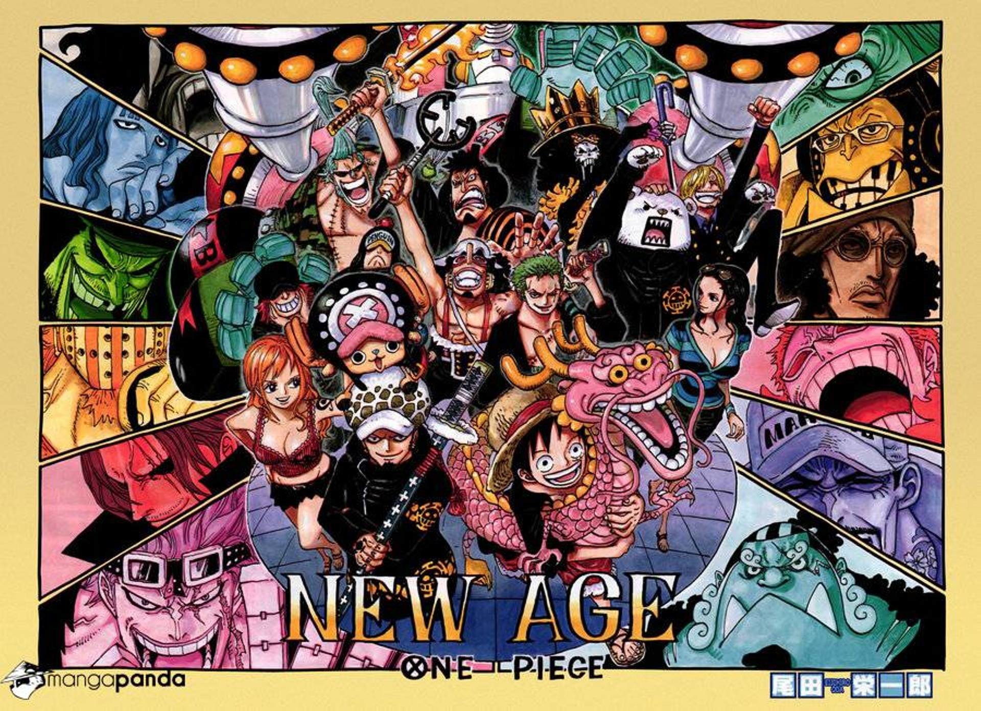 One Piece, New Age, Pirati di Cappello di Paglia, Manga, Collage, sfondo Full HD per PC