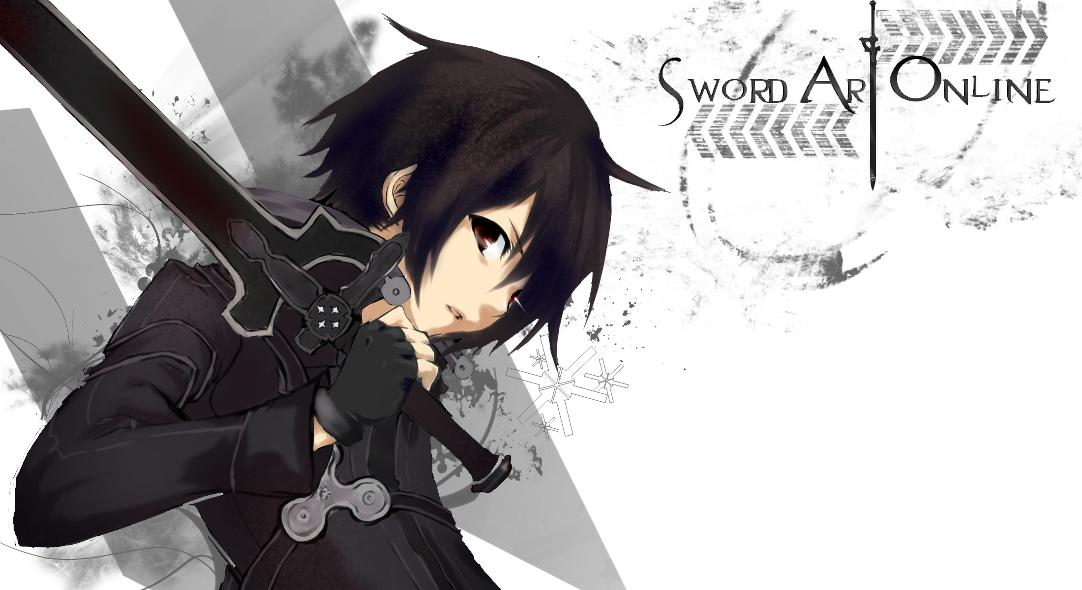 Kirito, Sword Art Online, Spada, Sfondo bianco, Full HD, wallpaper per PC