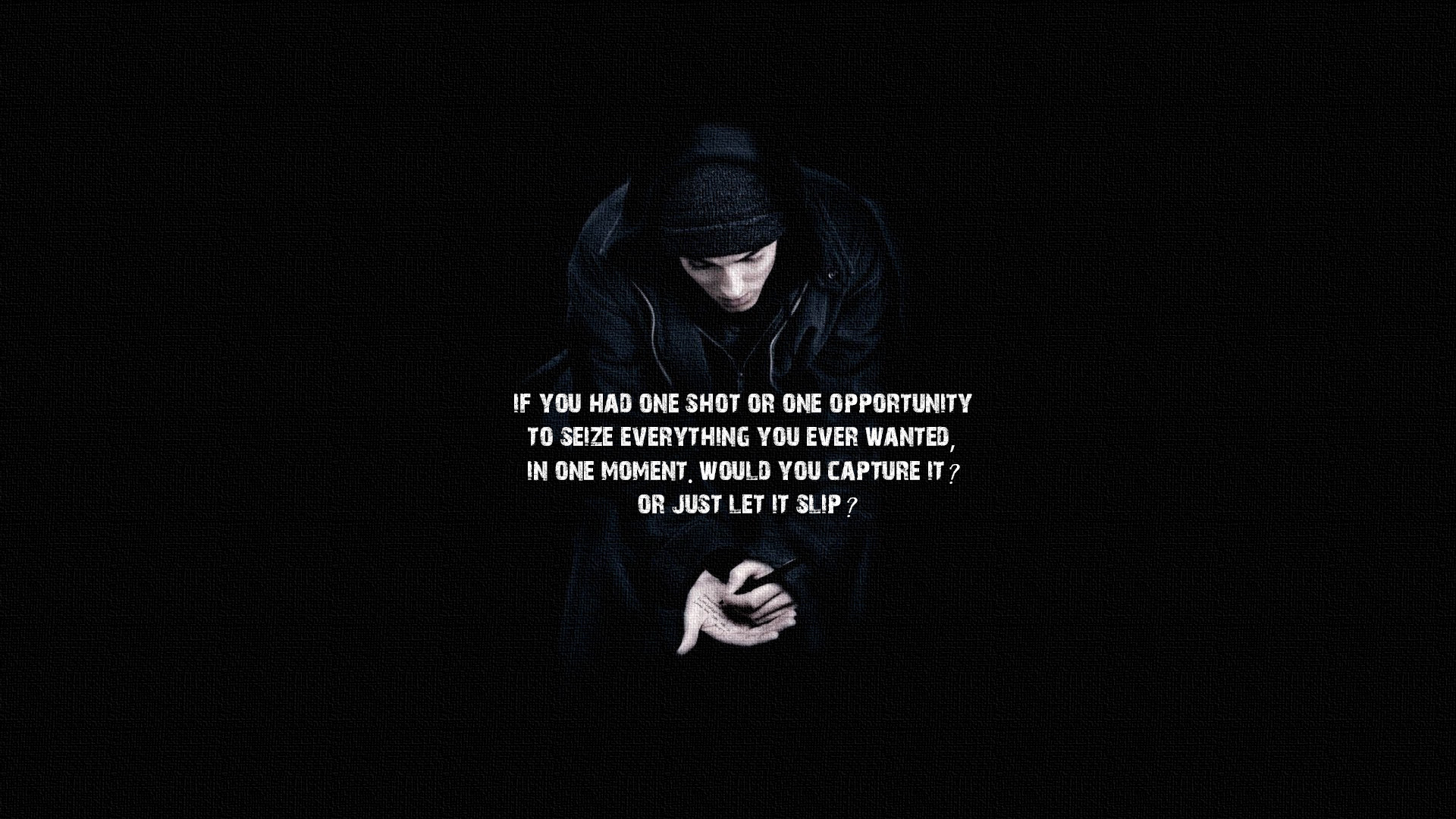 Eminem, Lose Yourself, Citazione, Sfondo nero, Full HD, wallpaper per portatile