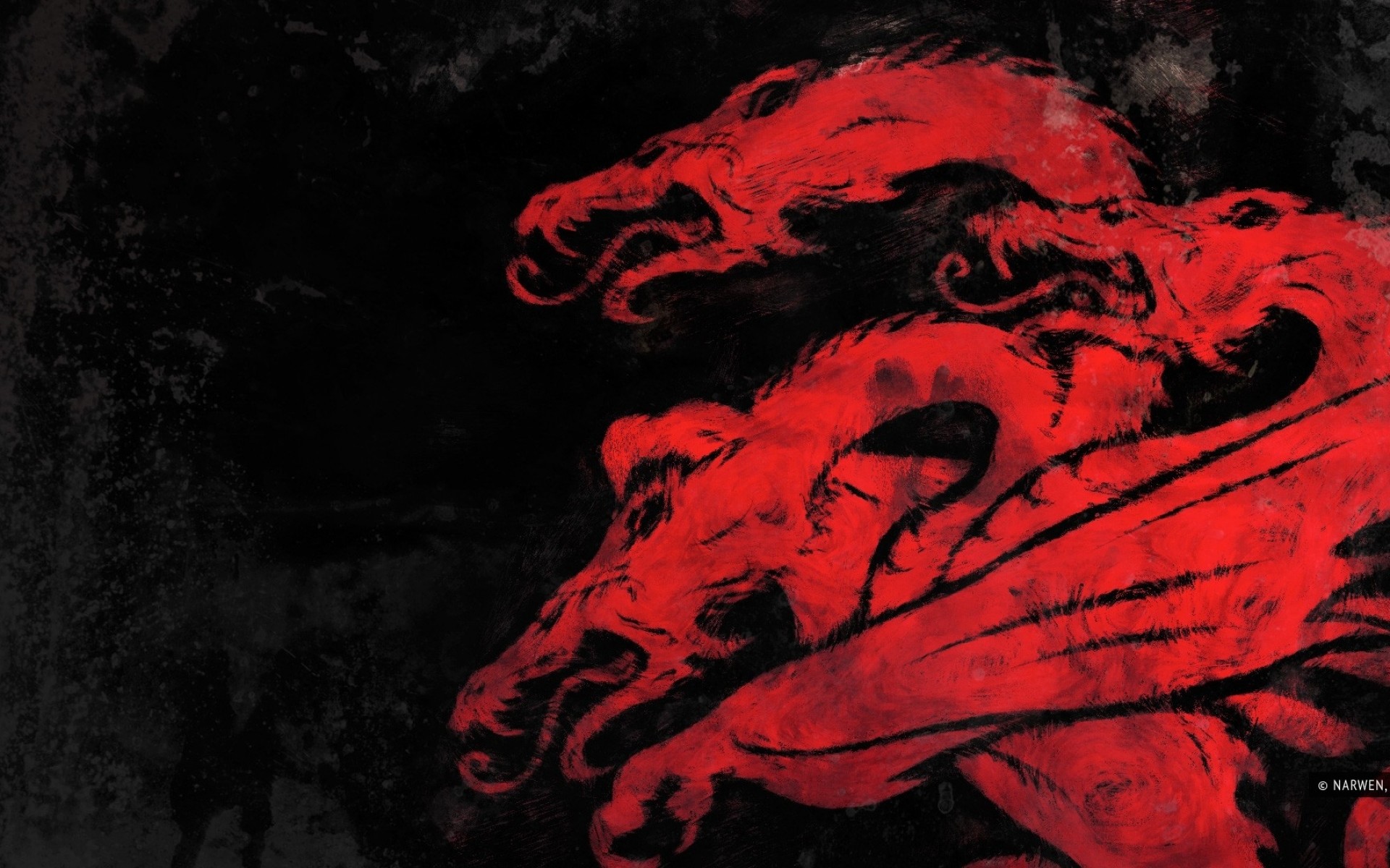 Casa Targaryen, Drago a tre teste, Il Trono di Spade, Rosso e nero, sfondo Full HD per computer