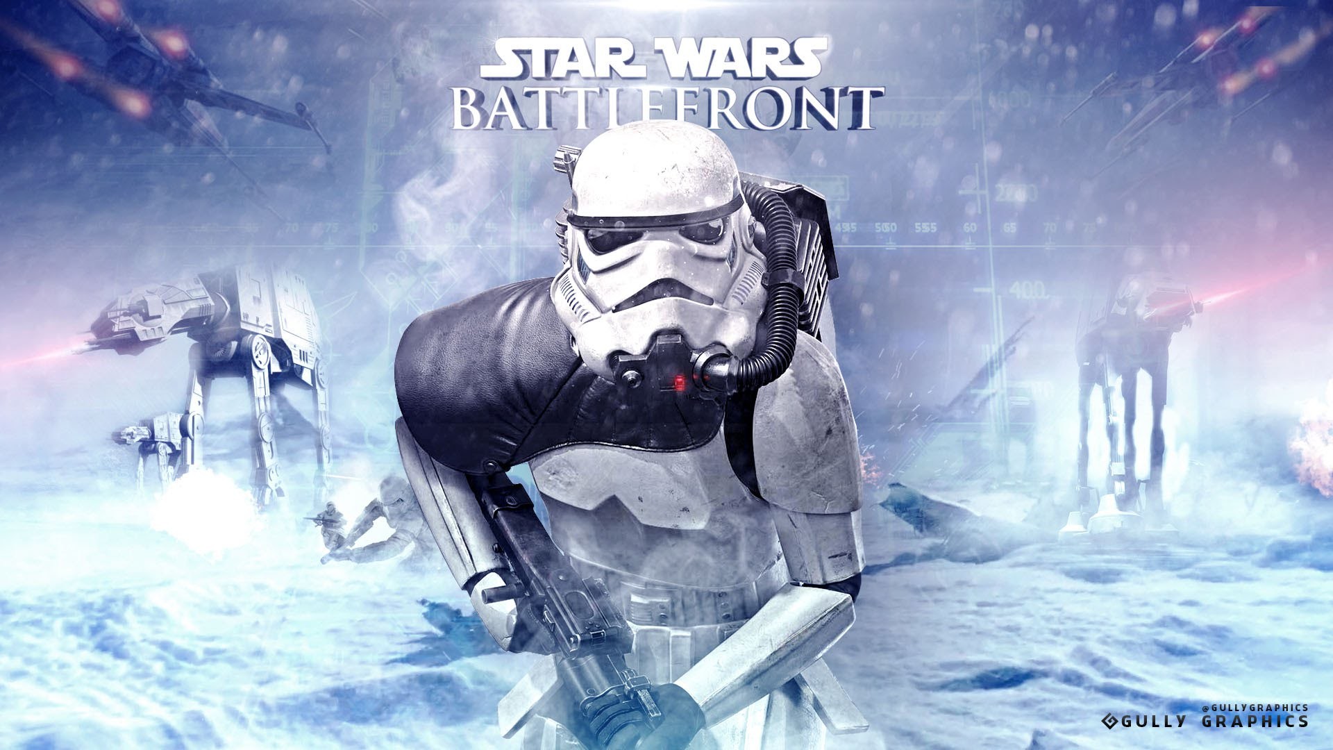 Star Wars Battlefront, Snowtrooper, AT-AT, Hoth, Full HD 1080p, sfondo desktop
