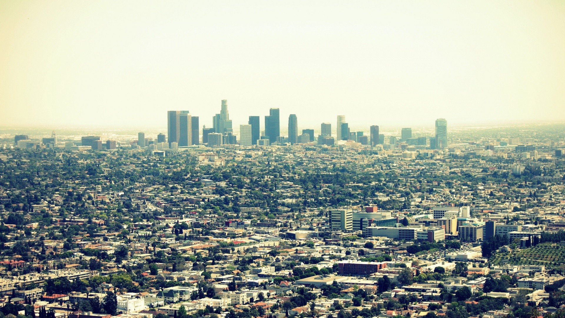 Los Angeles, Downtown Los Angeles, Skyline, Panorama urbano, 16:9 Full HD, sfondo widescreen