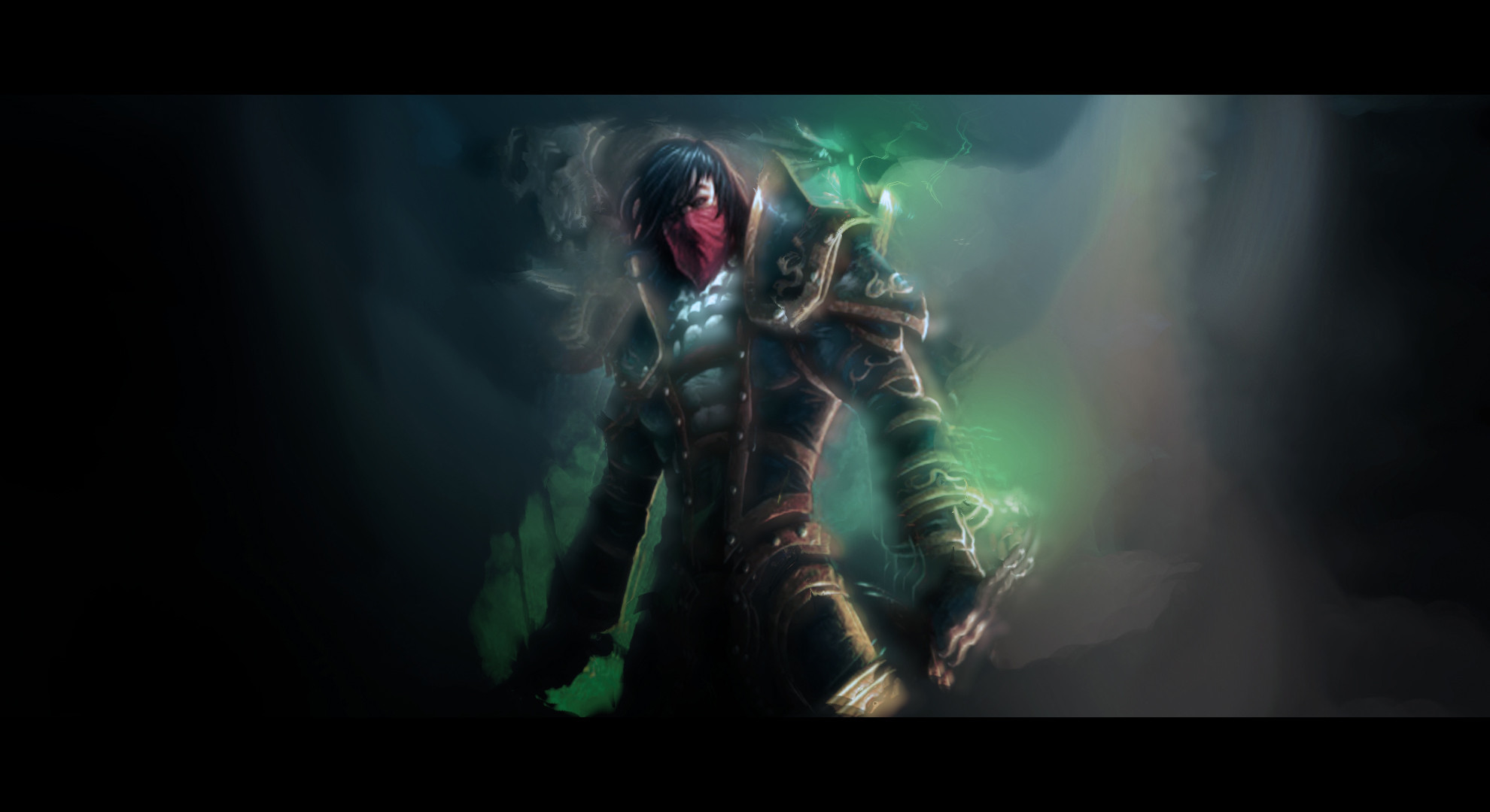 Hearthstone, Warcraft, Cavaliere della morte, Luce verde, Sfondo scuro, wallpaper Windows 11