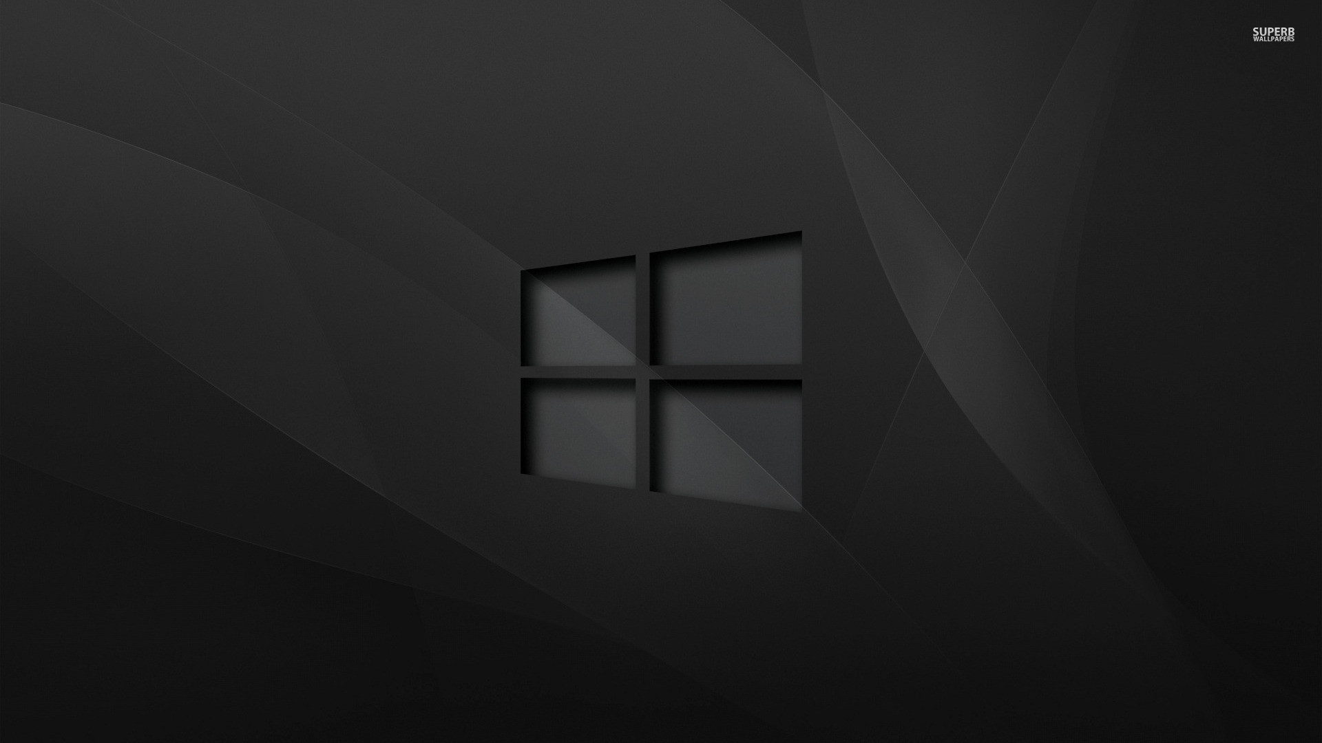 Logo Windows, Windows 10, Sfondo grigio scuro, Minimalista, 16:9 Full HD, wallpaper widescreen