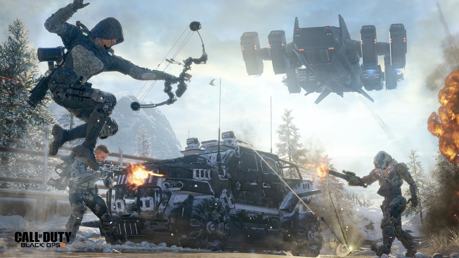 Call of Duty: Black Ops III, Outrider, Arco, Battaglia, Neve, 1920x1080, immagine di sfondo