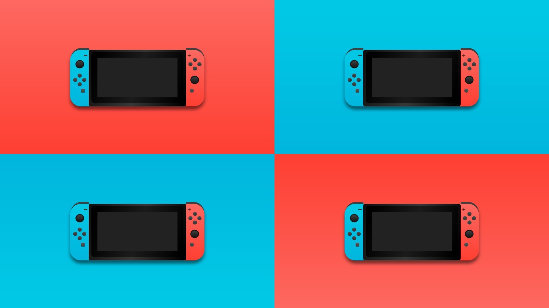 Nintendo Switch, Joy-Con, Rosso e azzurro, Motivo a quadri, Full HD, sfondo per PC