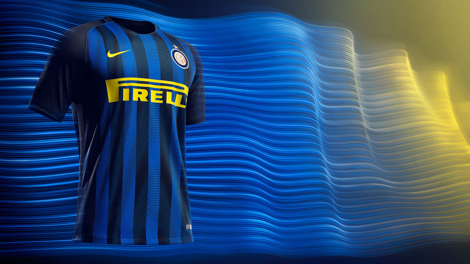 Maglia Inter, Pirelli, Nike, Onde blu, Full HD, sfondo per portatile
