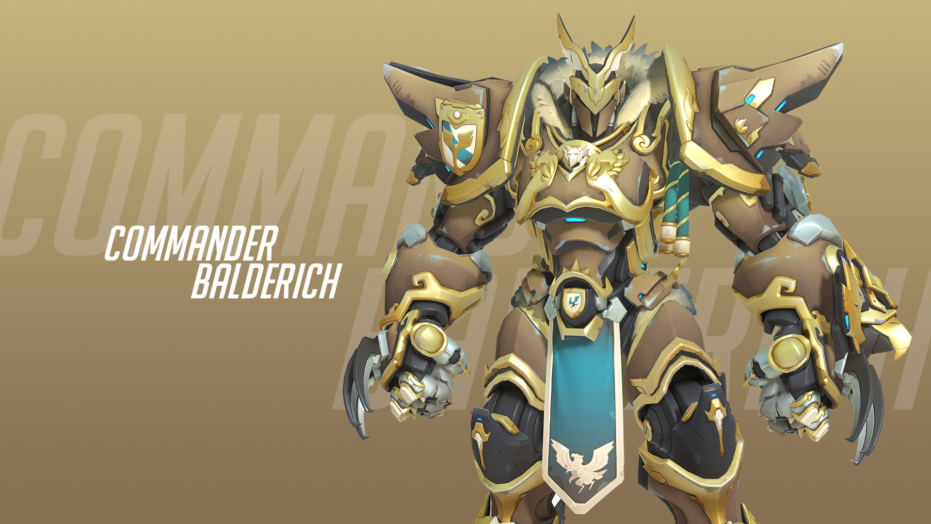 Reinhardt, Commander Balderich, Overwatch, Armatura dorata, Full HD, sfondo per portatile