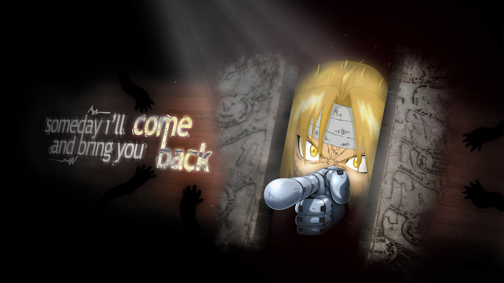 Edward Elric, Alphonse Elric, Fullmetal Alchemist, Porta della Verità, Citazione, sfondo per PC