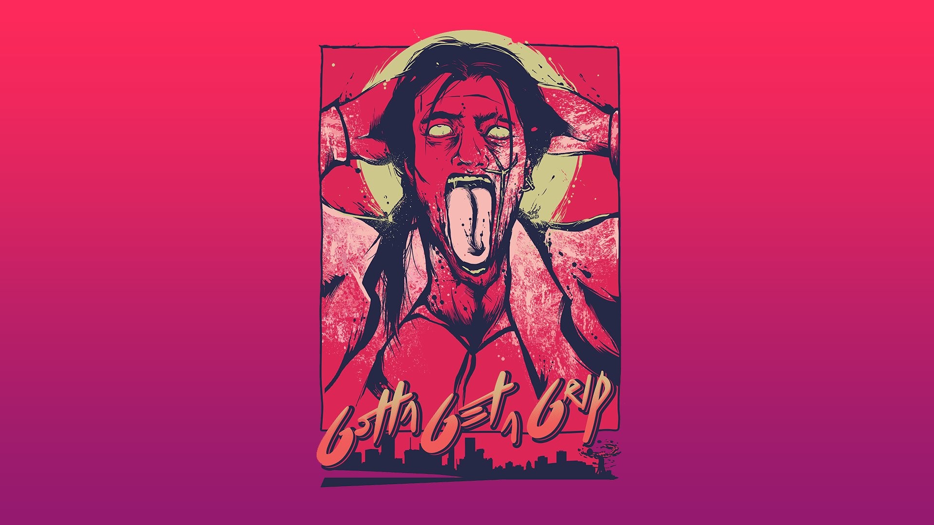 Hotline Miami 2: Wrong Number, Gotta Get a Grip, Sfondo magenta, wallpaper Windows 11