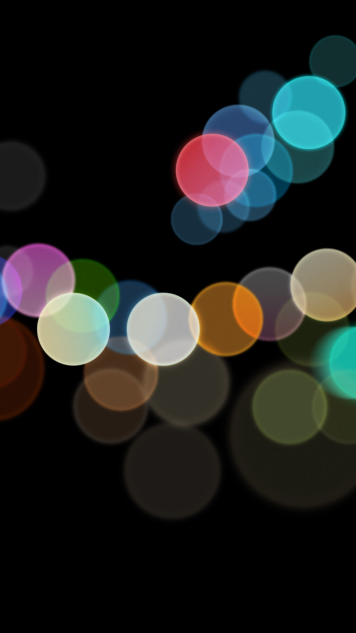 Bokeh, Luci colorate, Sfondo nero, schermata di blocco iPhone 7 Plus