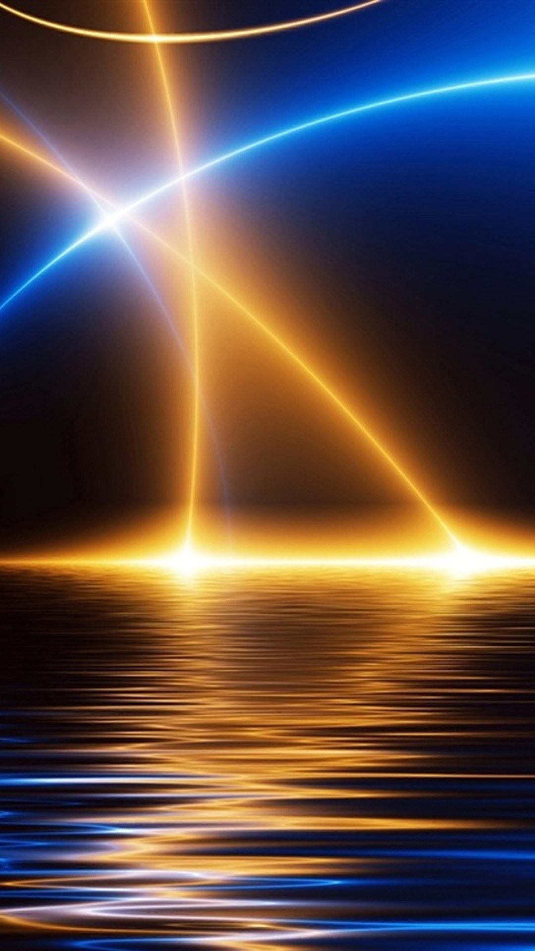 Raggi di luce, Acqua, Astratto, Blu, sfondo Full HD per smartphone