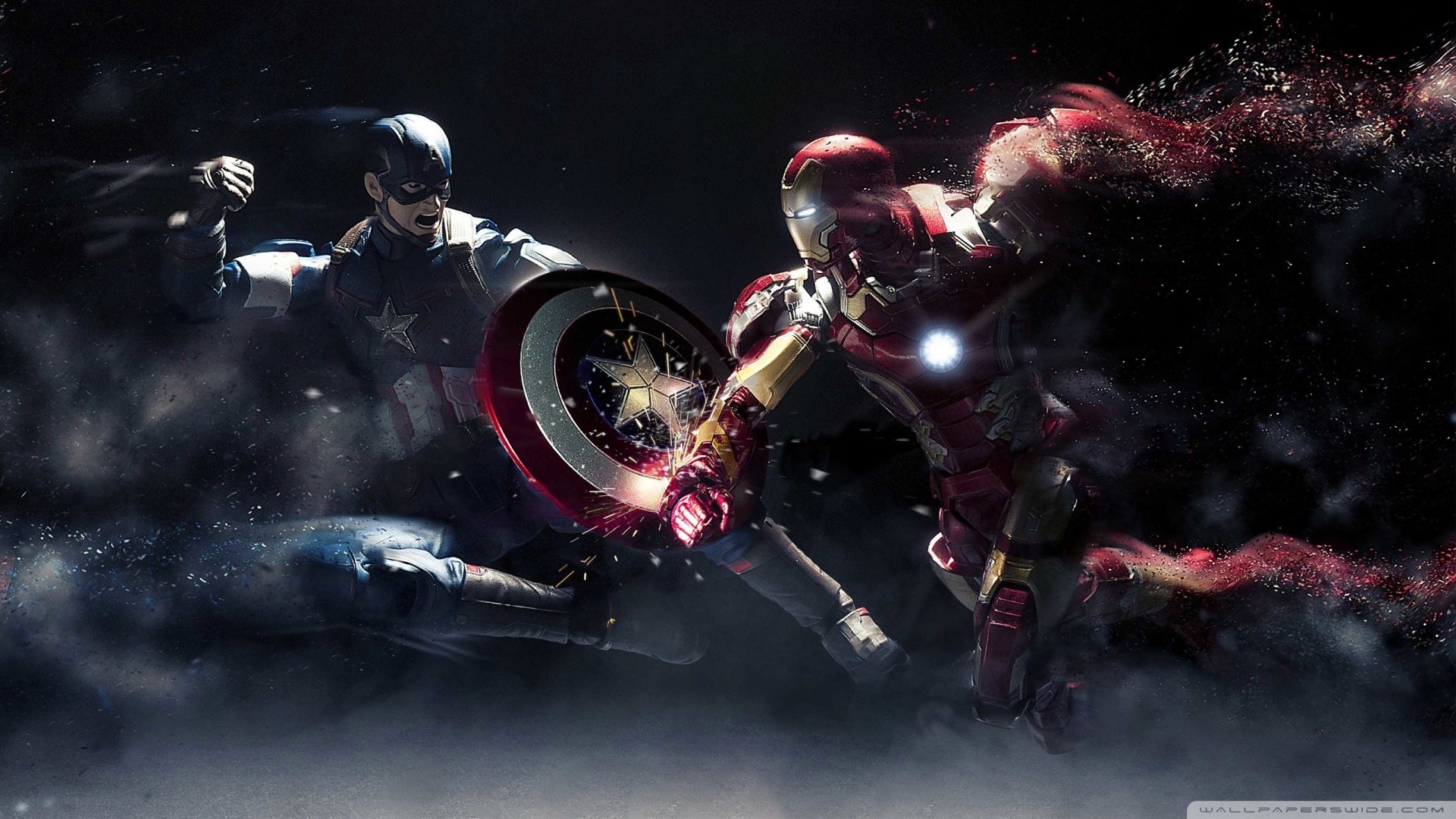 Iron Man, Capitan America, Captain America: Civil War, Scudo, Combattimento, sfondo per PC