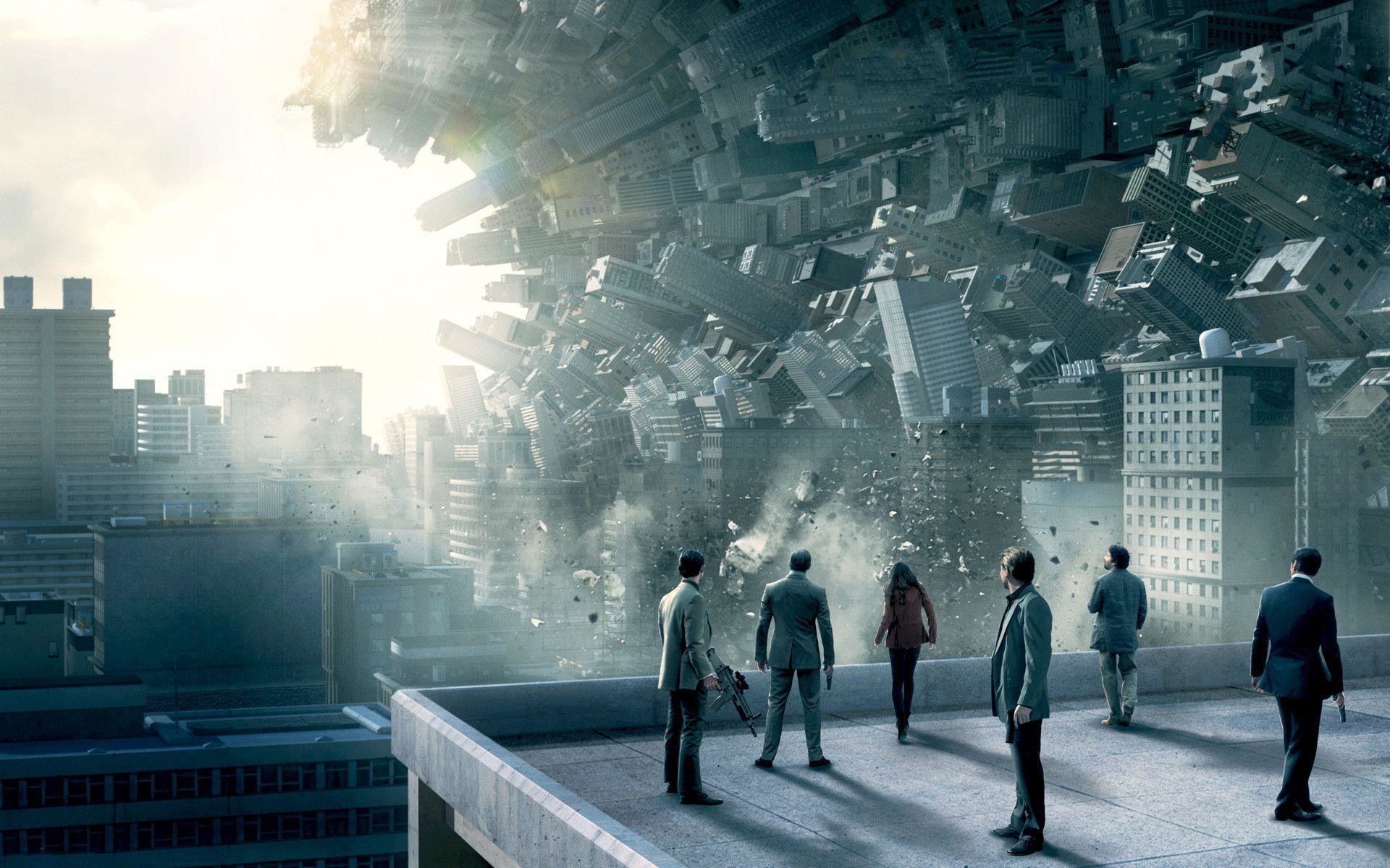Inception, Città che si piega, Tetto, Personaggi, 1920x1200, sfondo per PC