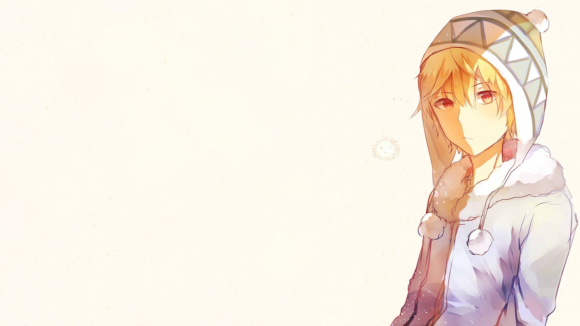 Yukine, Noragami, Cappello di lana, Toni pastello, Minimalista, 16:9 Full HD, sfondo widescreen
