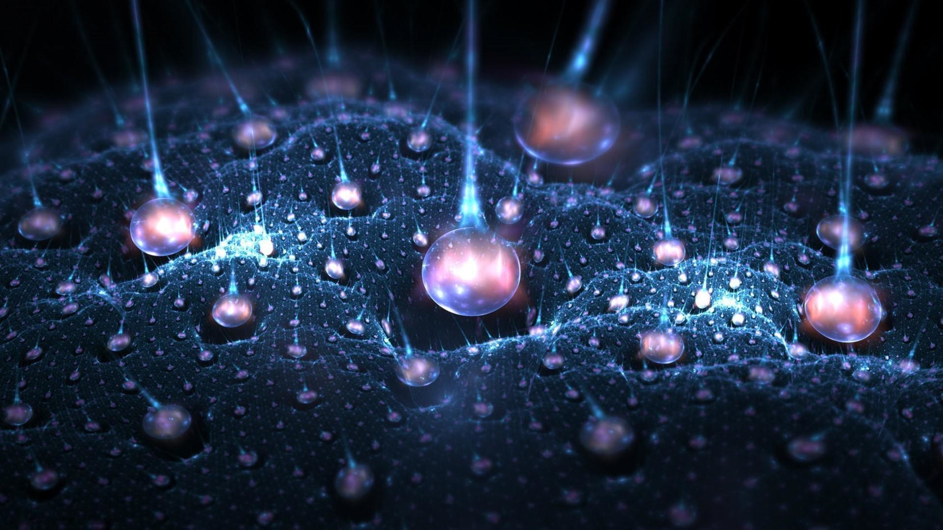 Particelle, Arte digitale, Blu, Luci, Full HD, sfondo Windows 11
