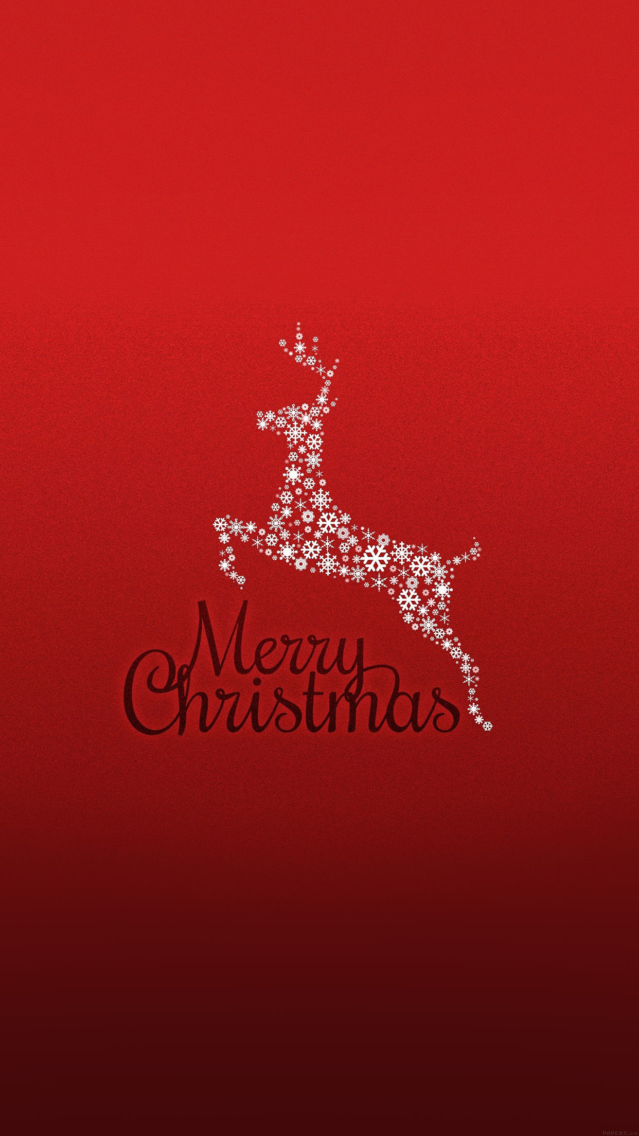 Renna stilizzata, Buon Natale, Sfondo rosso, Minimalista, Stelline, schermata di blocco smartphone