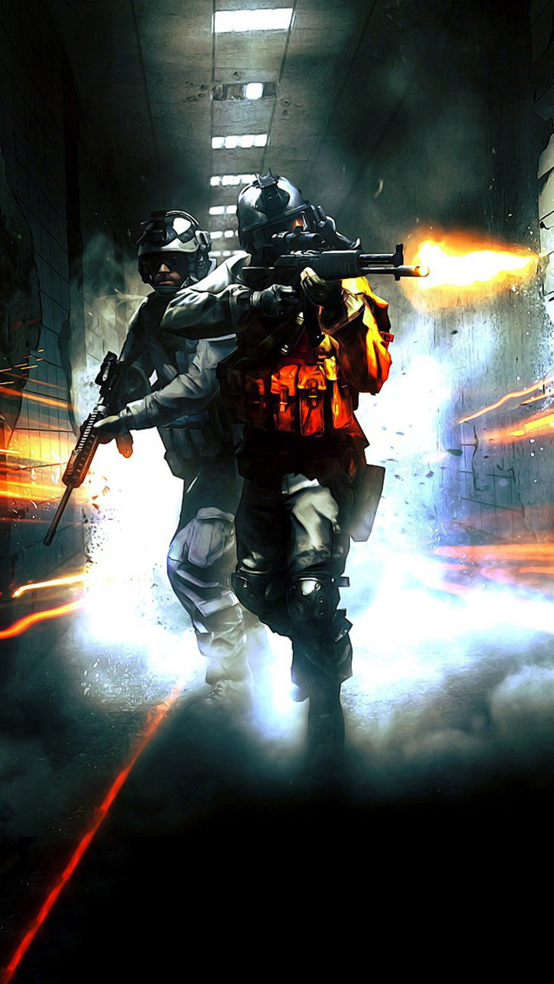 Battlefield 3, Soldato, Fucile, Corridoio, Full HD, wallpaper per smartphone