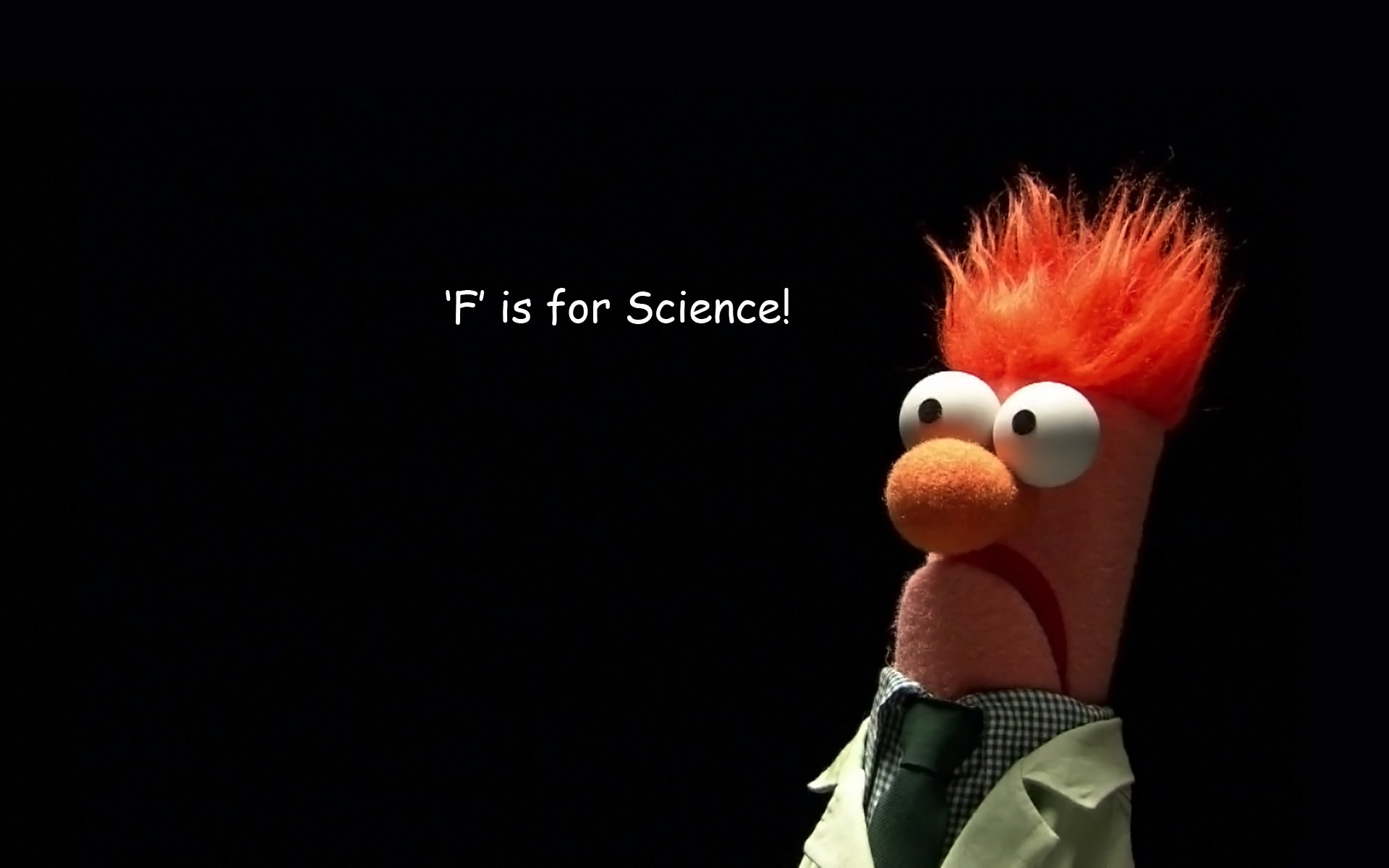 Beaker, Muppet, F is for Science, Sfondo nero, 1920x1200, wallpaper desktop