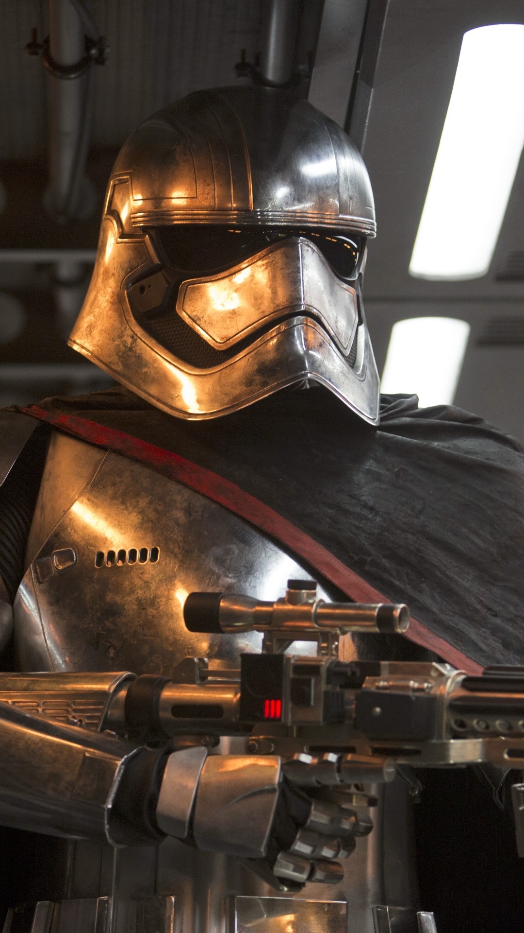 Captain Phasma, Gwendoline Christie, Star Wars: Il risveglio della Forza, Armatura cromata, sfondo iPhone