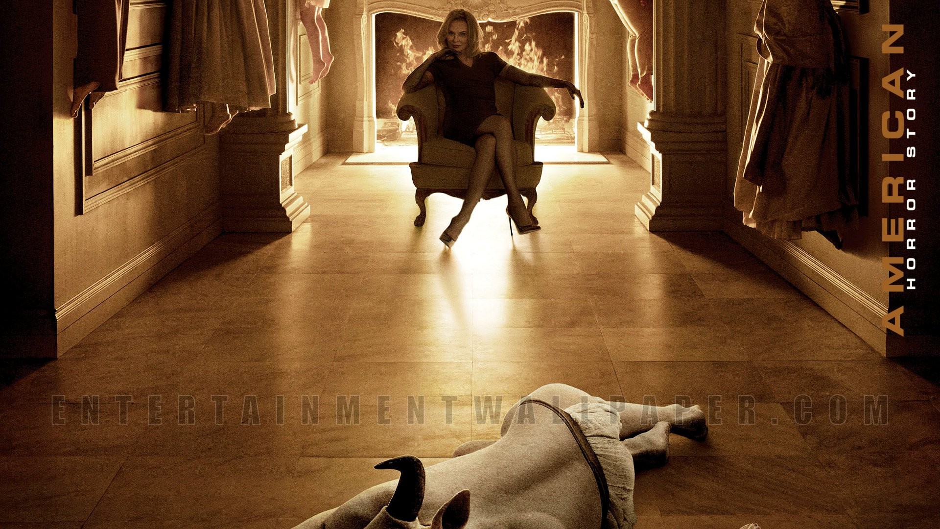 American Horror Story: Murder House, Jessica Lange, Camino, Poltrona, Corridoio, sfondo desktop