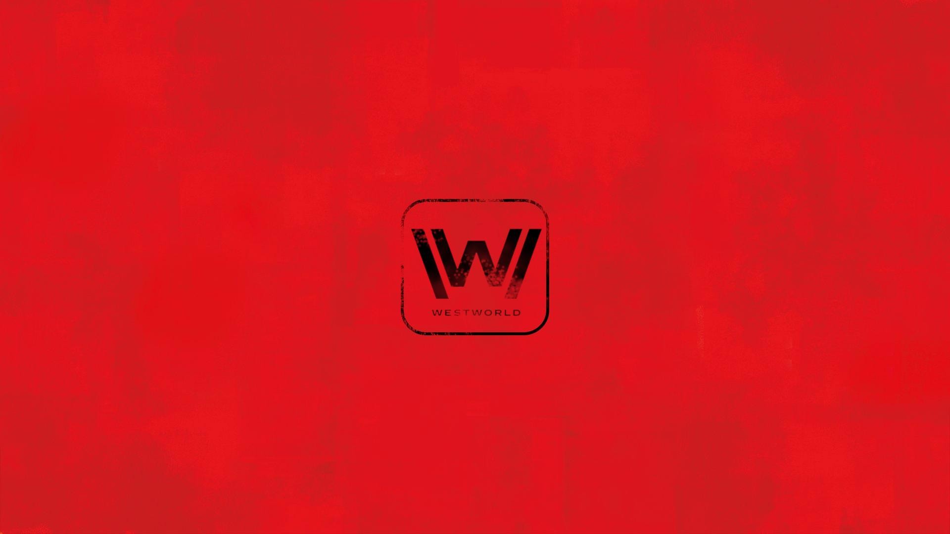 Westworld, Logo, Sfondo rosso, 16:9 Full HD, wallpaper widescreen