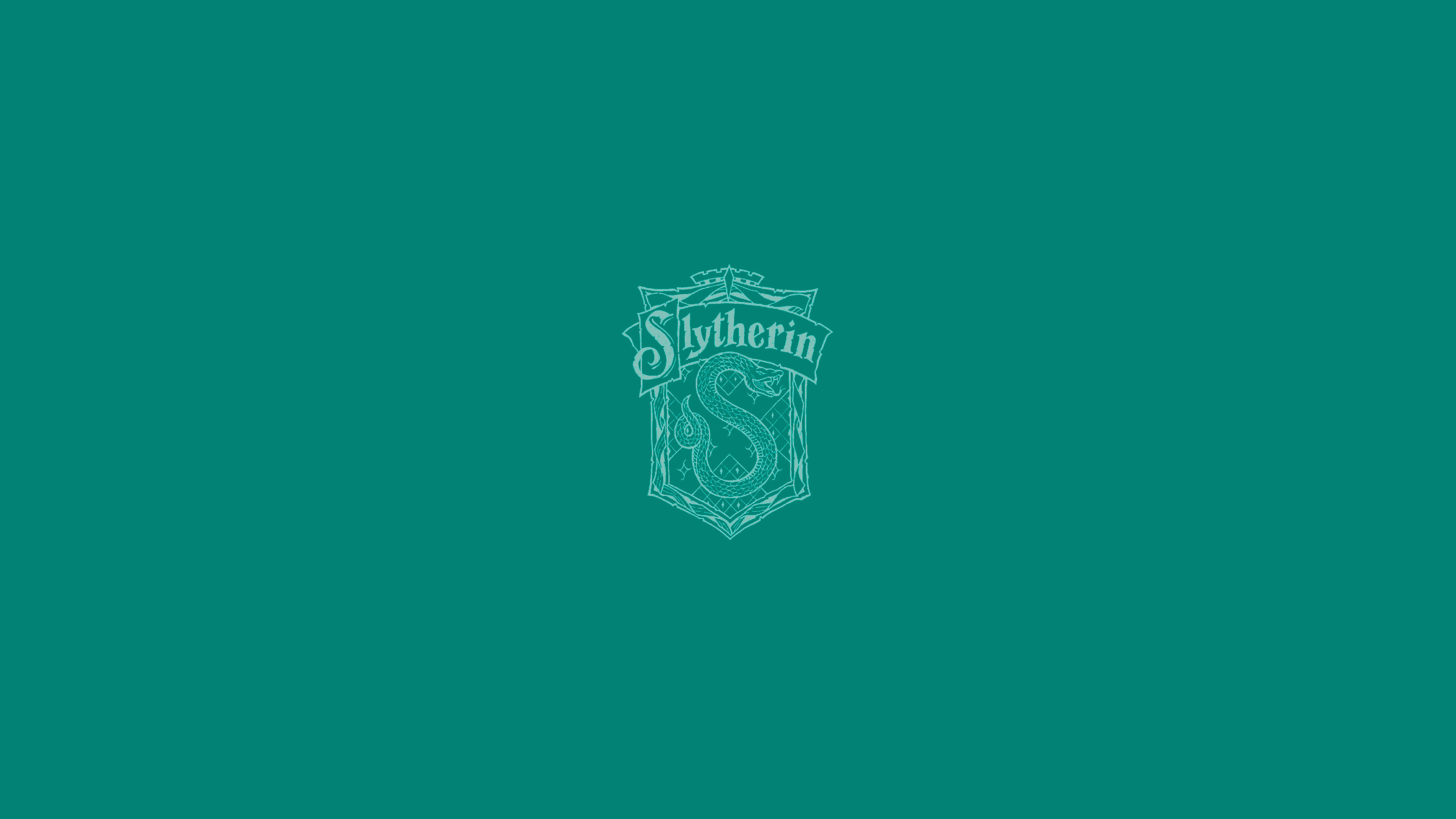 Stemma di Serpeverde, Serpeverde, Harry Potter, Minimalista, Verde acqua, sfondo 4K per PC