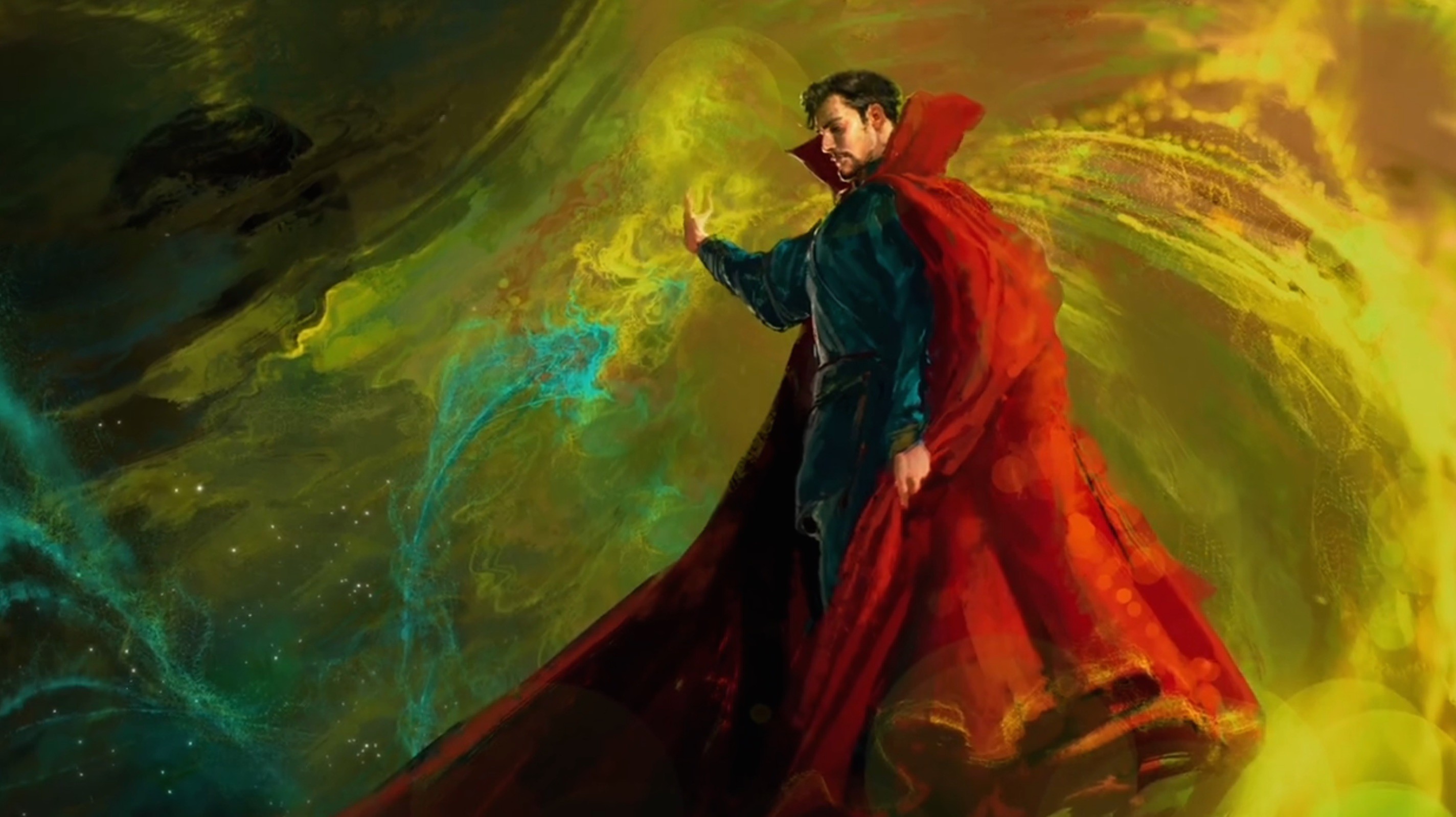 Doctor Strange, Pittura digitale, Mantello rosso, Fan art, 2K, sfondo desktop