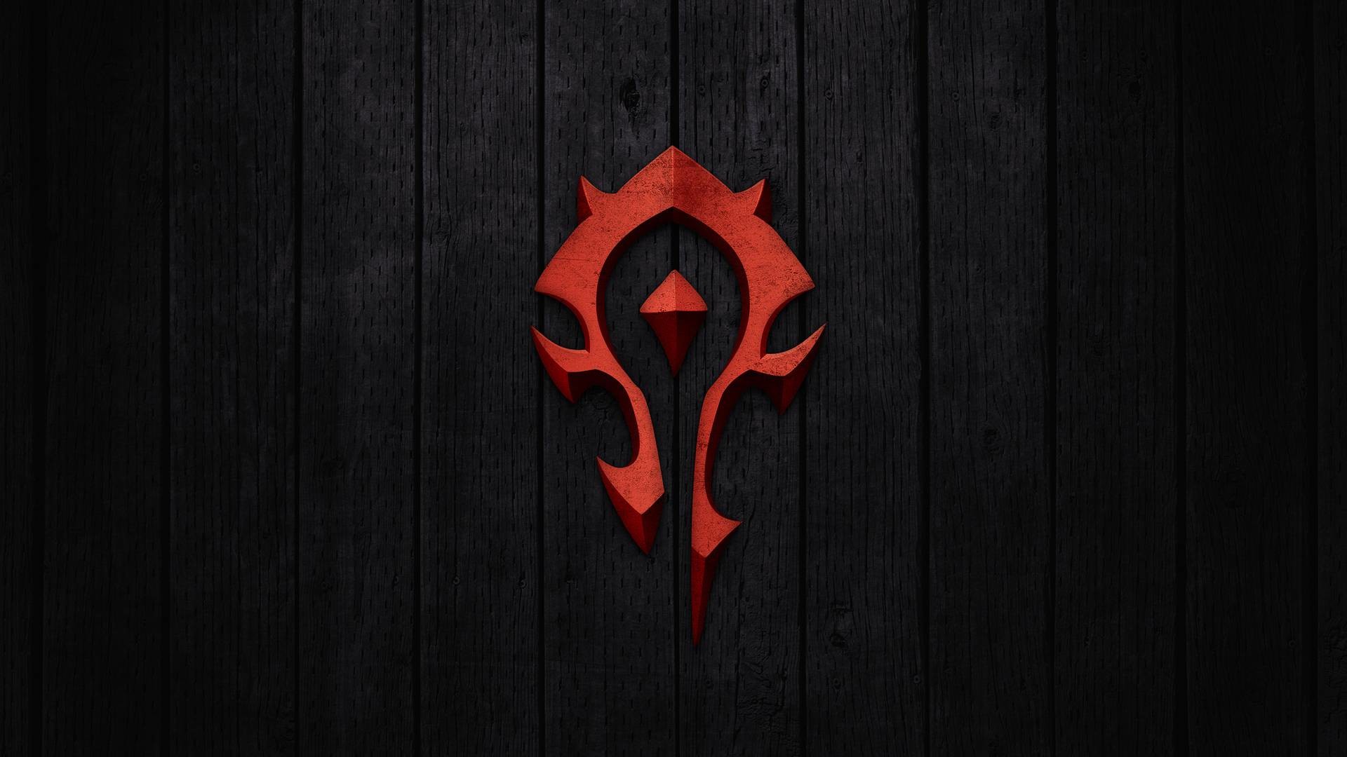 Simbolo dell'Orda, World of Warcraft, Legno scuro, Rosso, Full HD 1080p, sfondo desktop