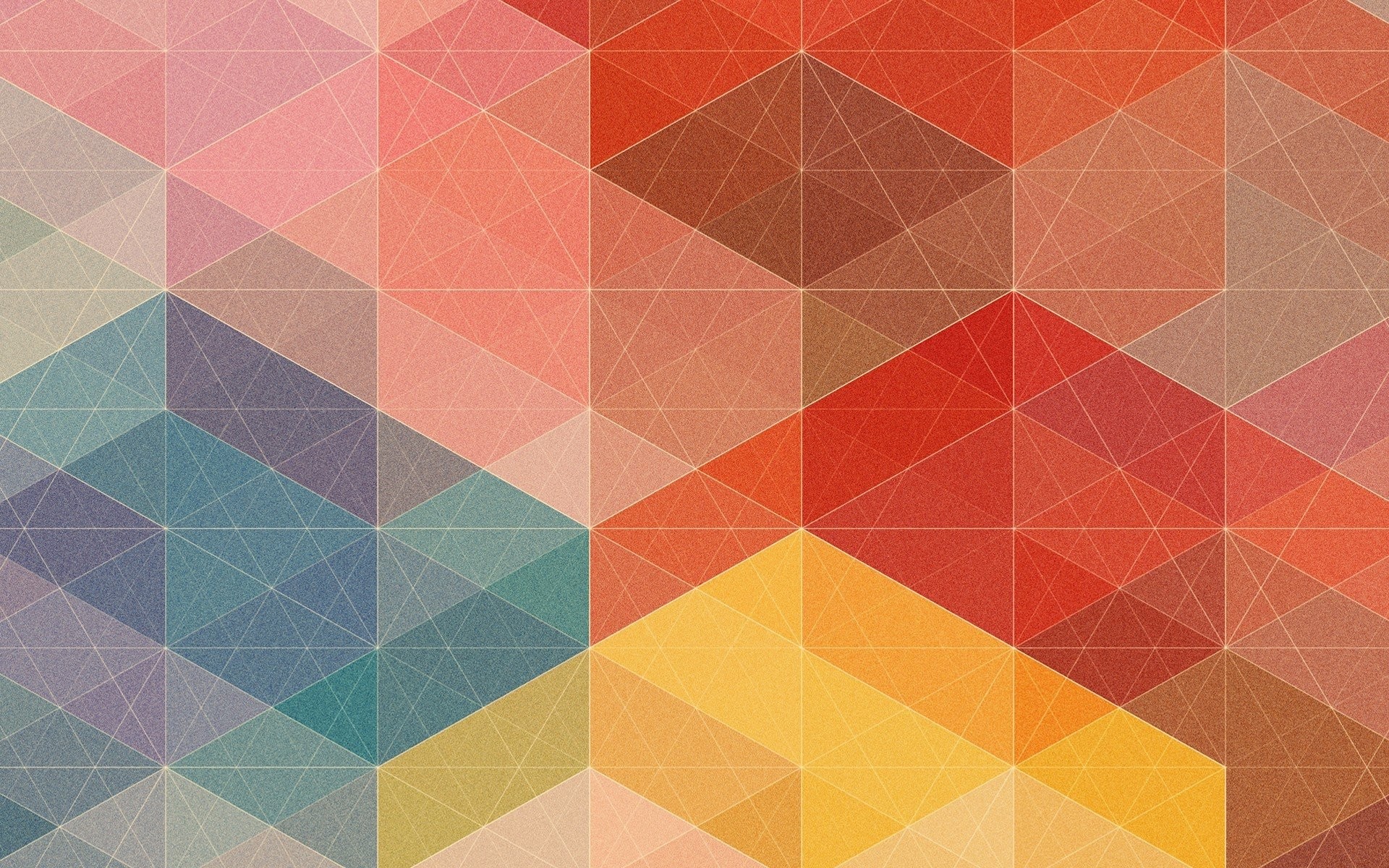Triangoli, Esagoni, Colori caldi, Arte geometrica, Full HD, sfondo per PC