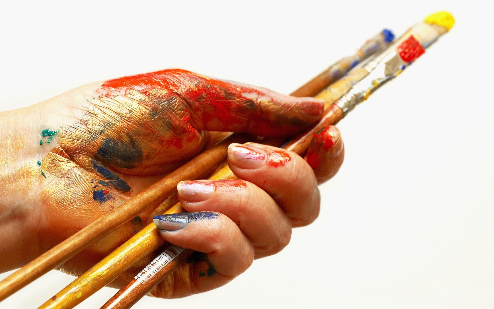 Mano, Pennelli, Pittura, Colori, 1920x1200, sfondo per PC