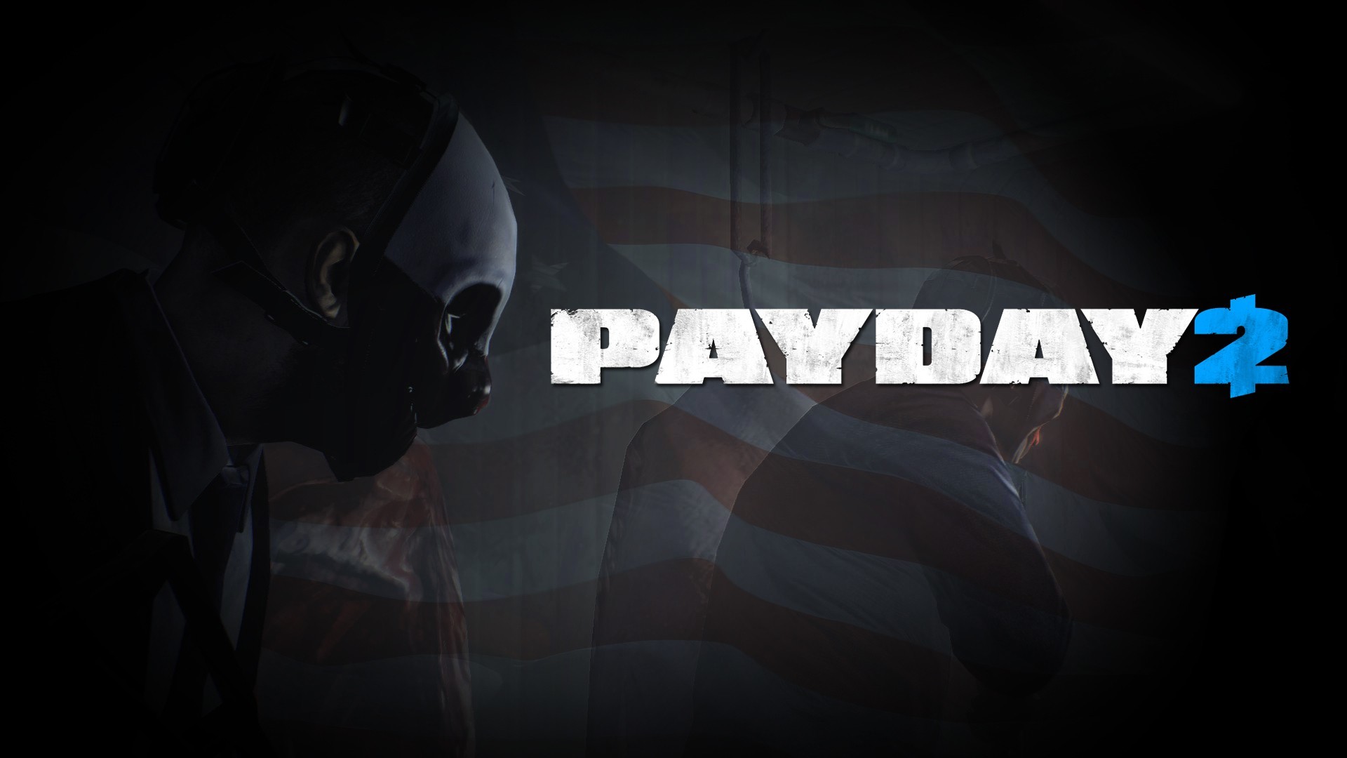Payday 2, Logo di Payday 2, Bandiera americana, Scuro, Full HD, sfondo per PC