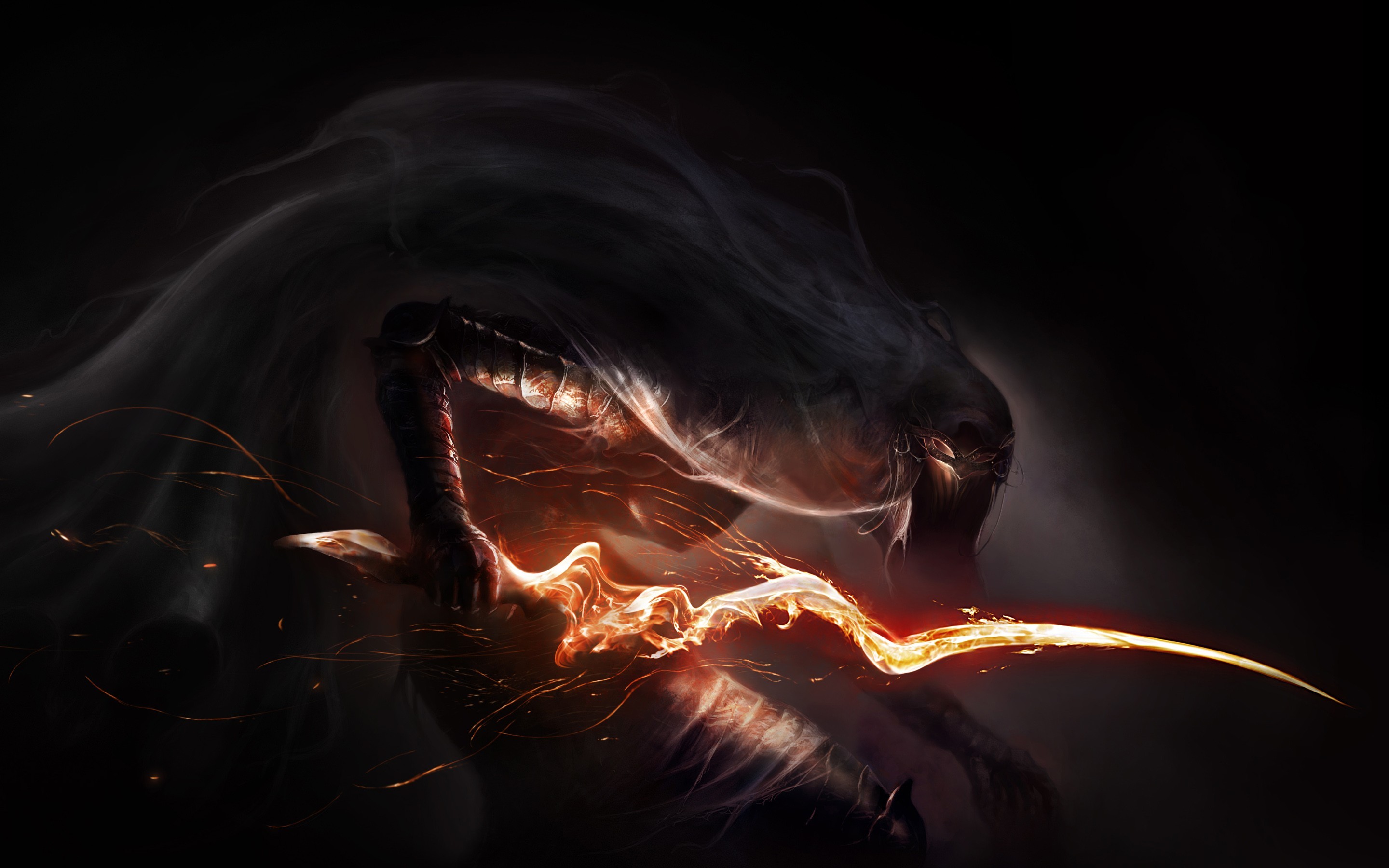 Dark Souls III, Spada curva, Penombra, 2K, sfondo per PC