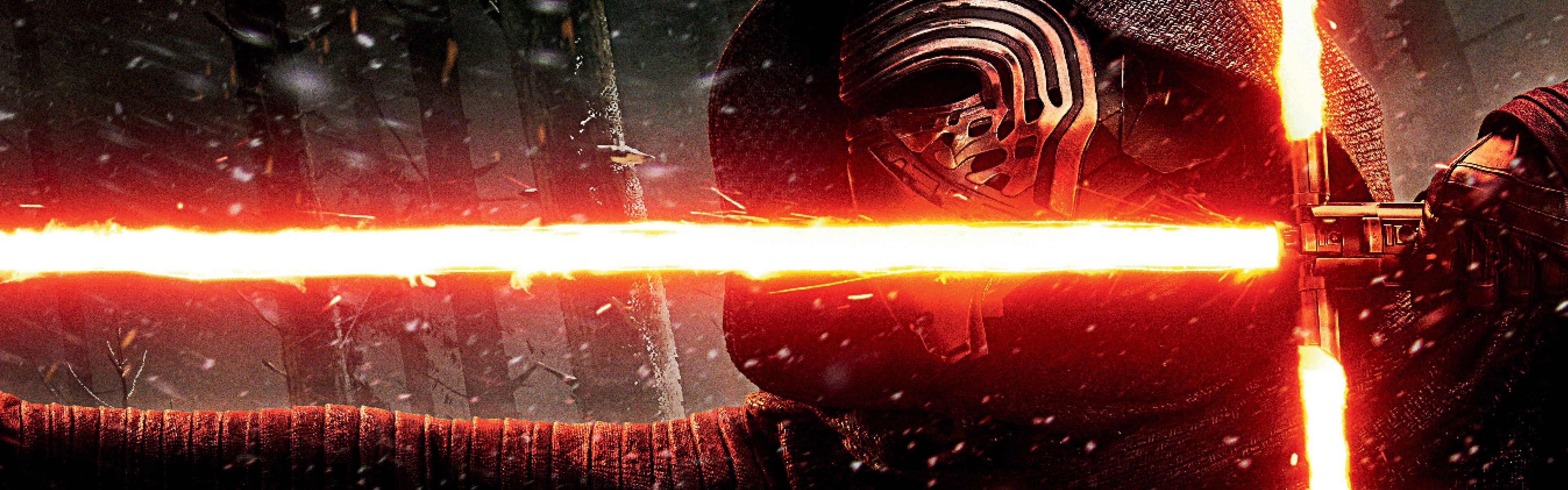 Kylo Ren, Star Wars, Spada laser, Panoramica, Full HD, sfondo desktop