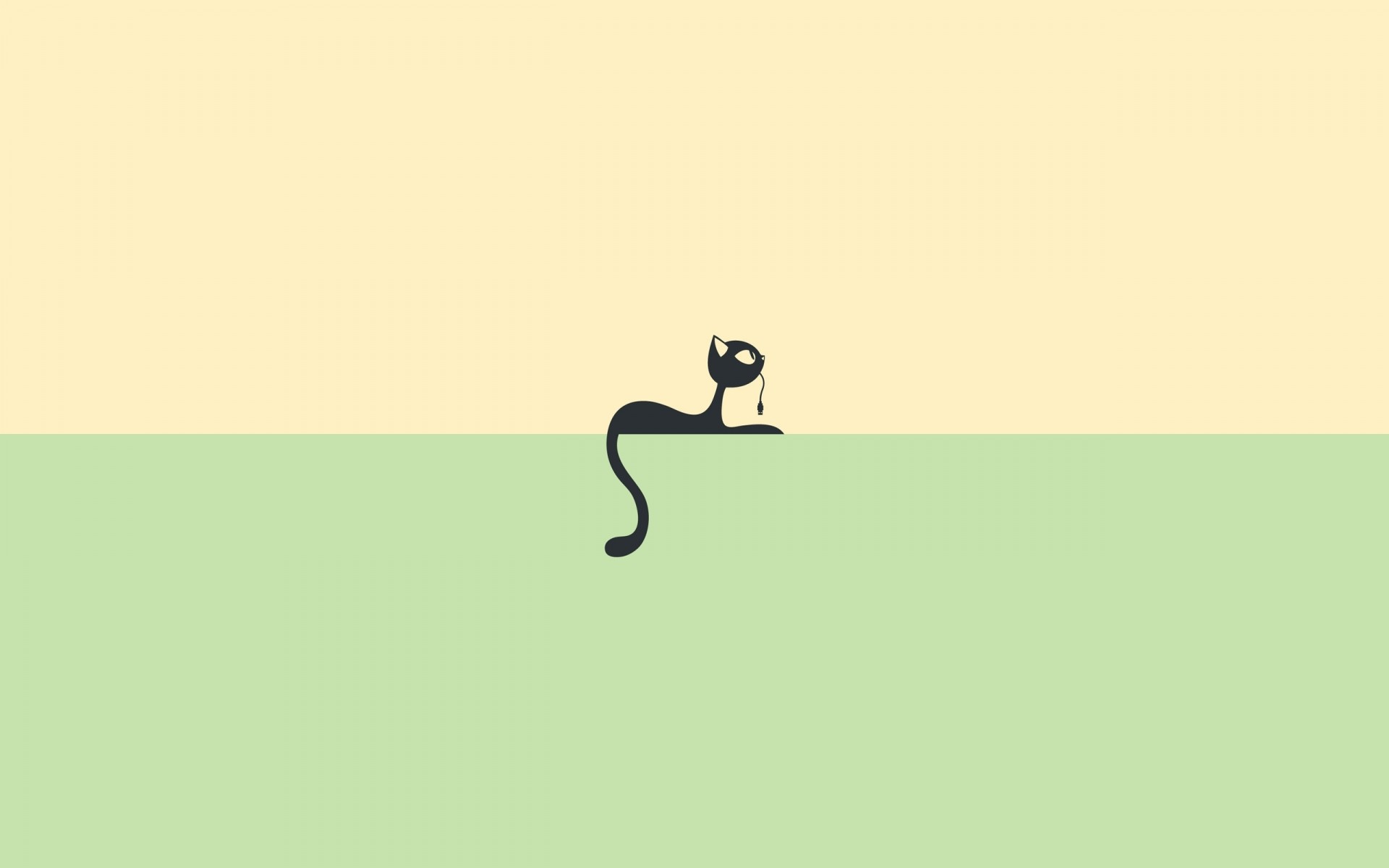 Gatto nero, Minimalista, Illustrazione, Pastello, 1920x1200, sfondo MacBook Pro