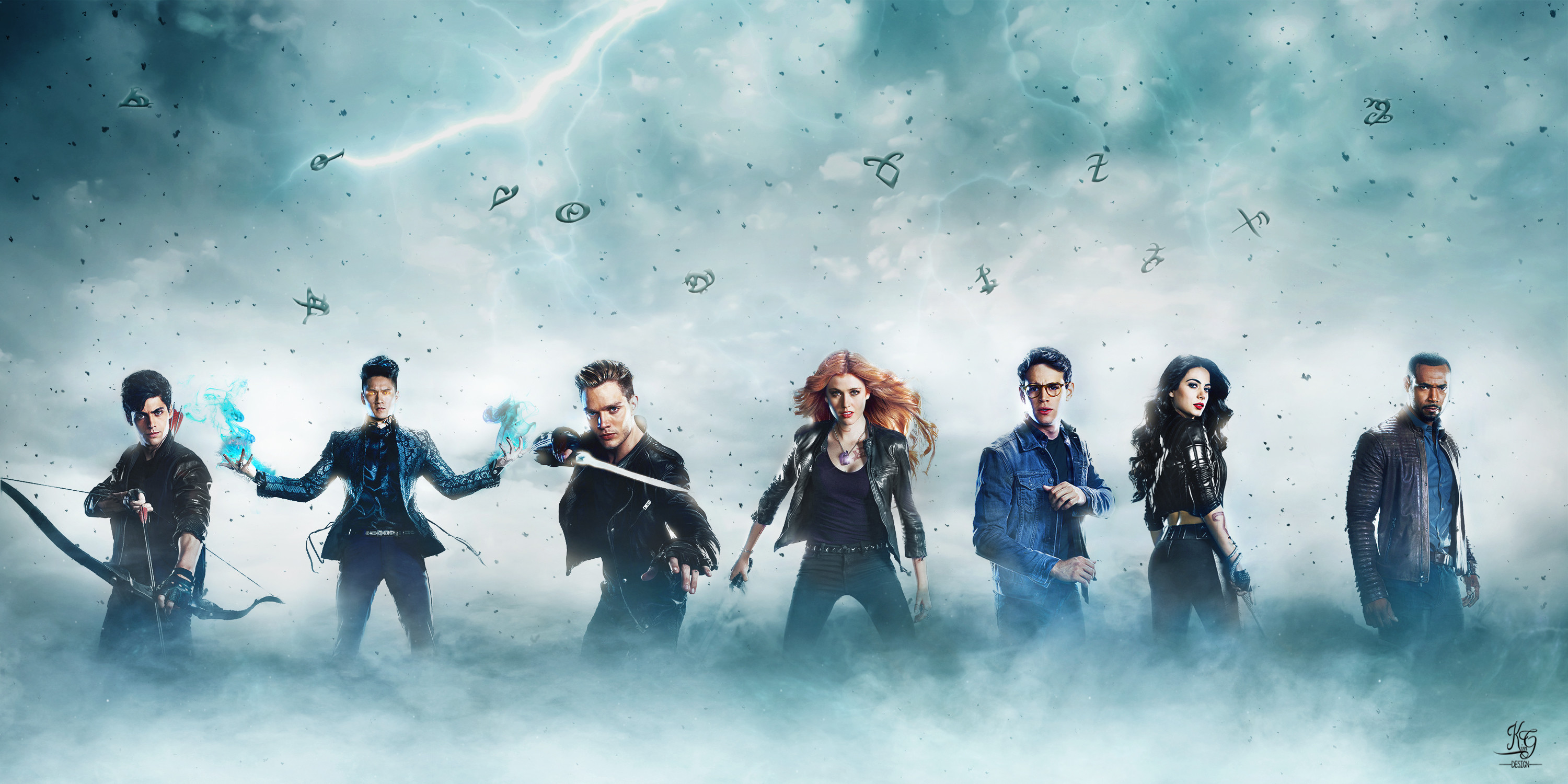 Shadowhunters, Clary Fray, Cast, Rune, Serie TV, 2K, sfondo per computer
