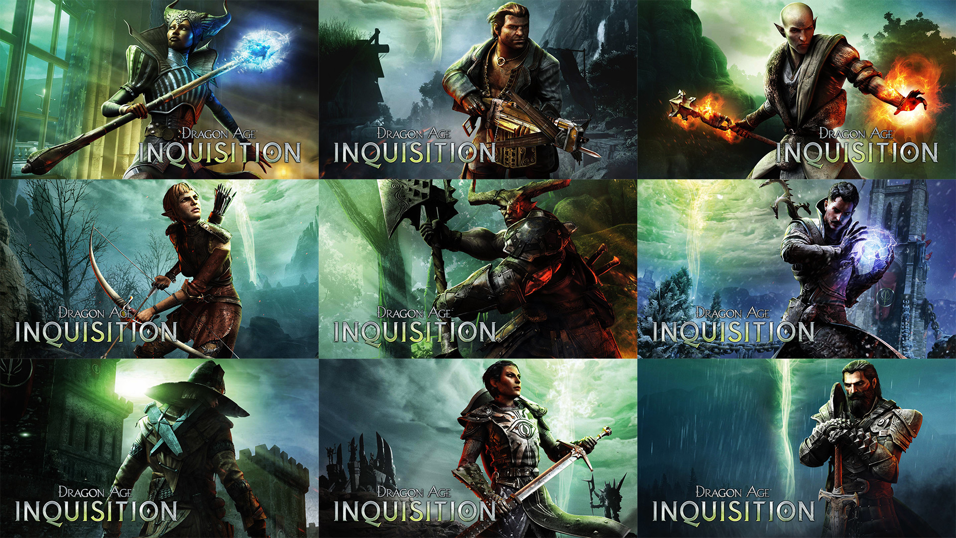 Dragon Age: Inquisition, Compagni, Collage, Personaggi, 16:9 Full HD, sfondo widescreen