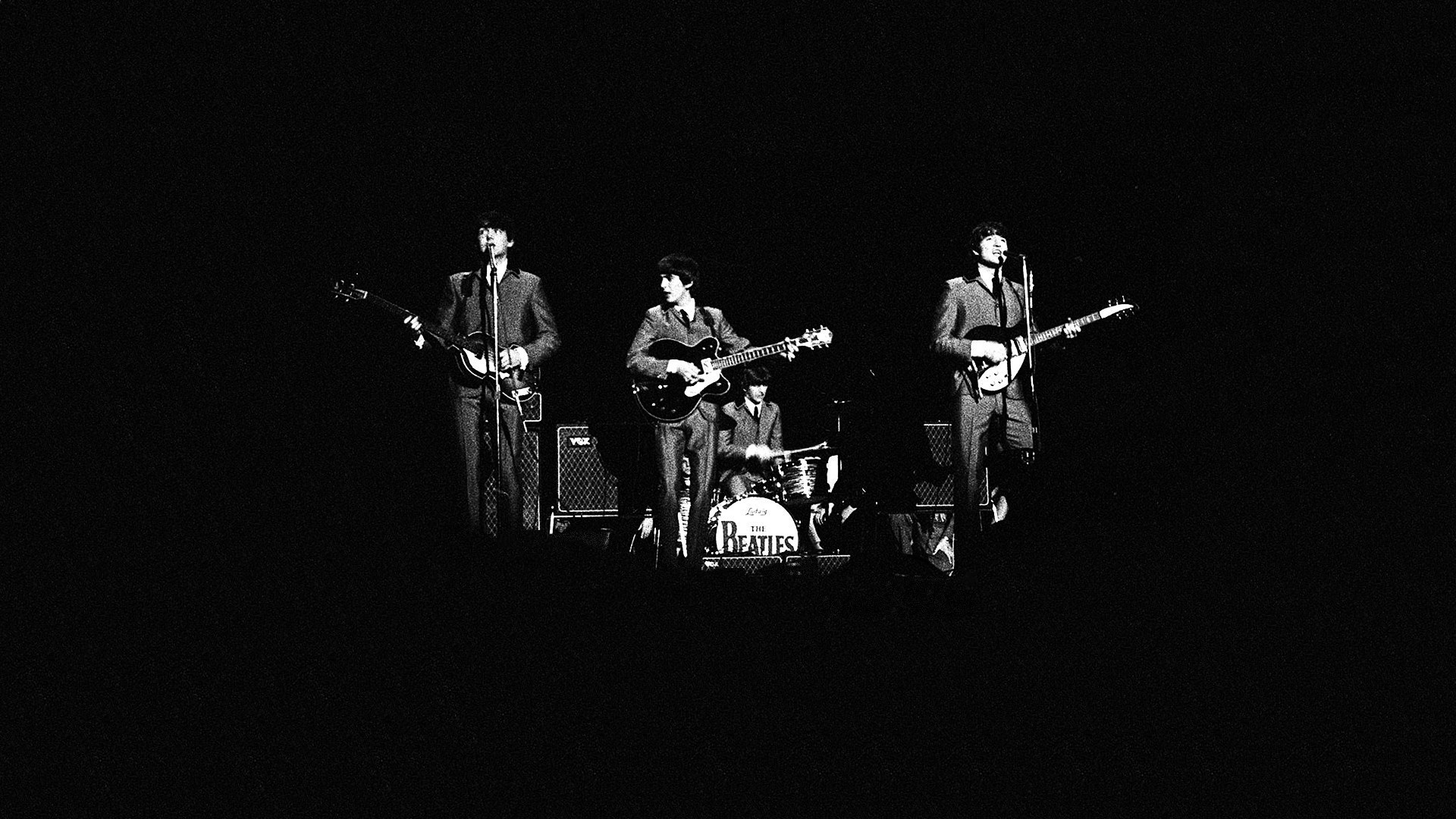 The Beatles, Concerto, Palco, Sfondo nero, 1920x1080, wallpaper desktop