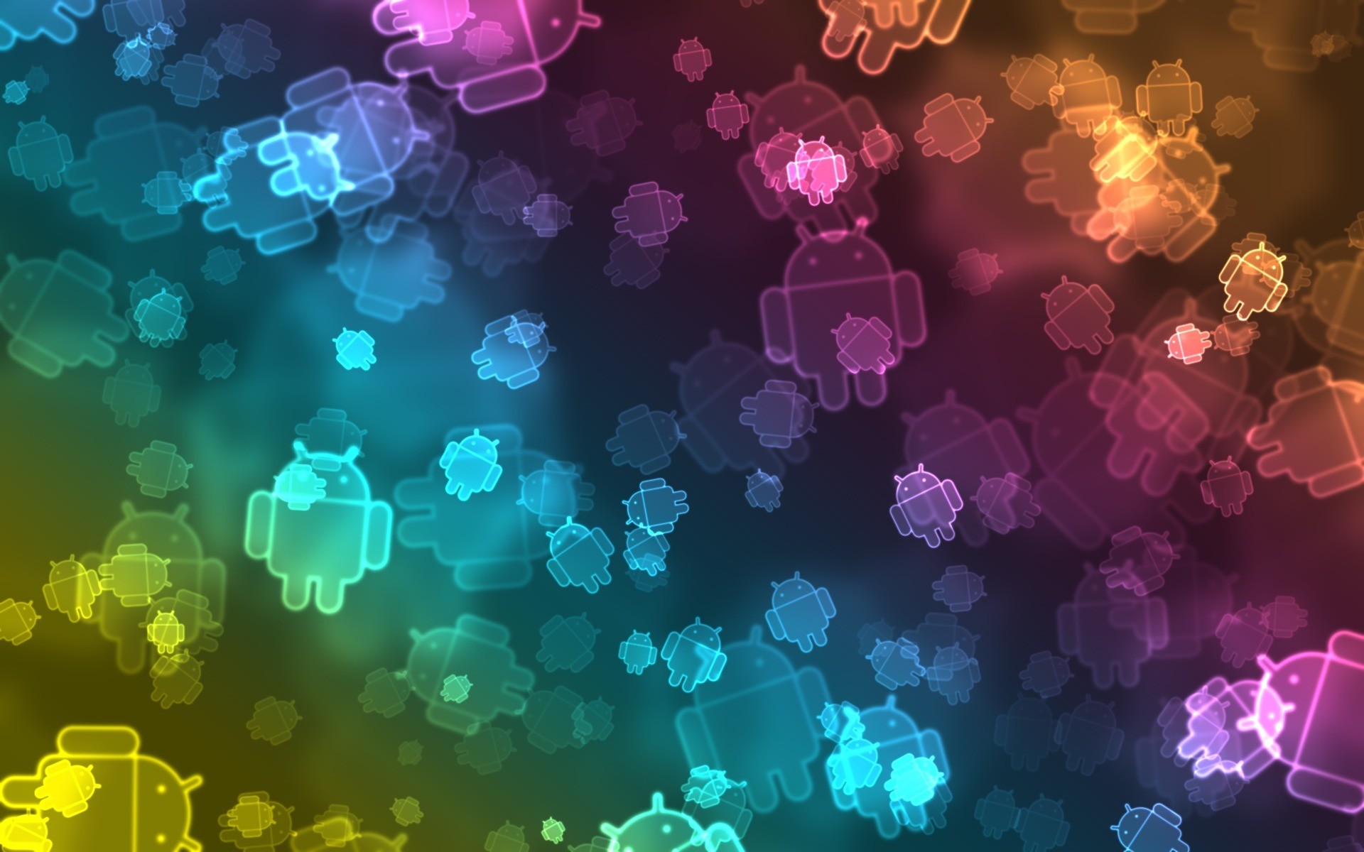 Android, Logo, Bokeh, Colori vivaci, immagine di sfondo Windows Vista