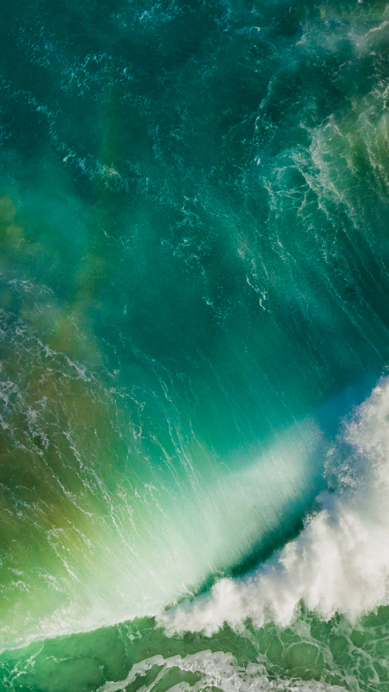 Oceano, Vista aerea, Verde acqua, Full HD, sfondo iOS 9