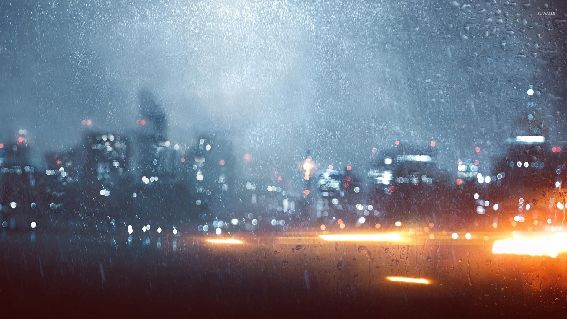 Battlefield 4, Città notturna, Skyline, Pioggia, Traccianti, Full HD, sfondo Windows 11