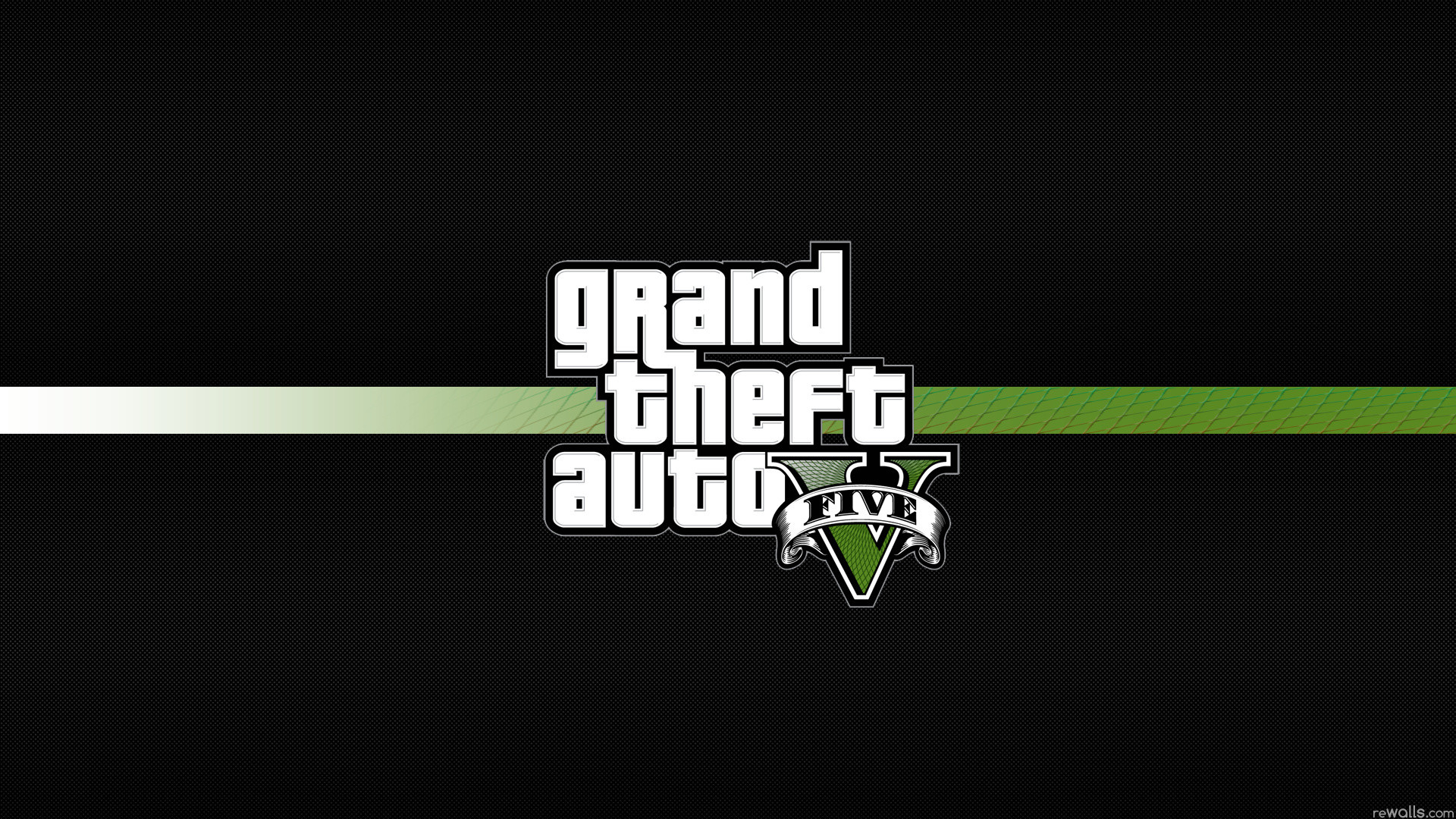 Logo GTA V, Grand Theft Auto V, Sfondo nero, Minimalista, Full HD, wallpaper desktop