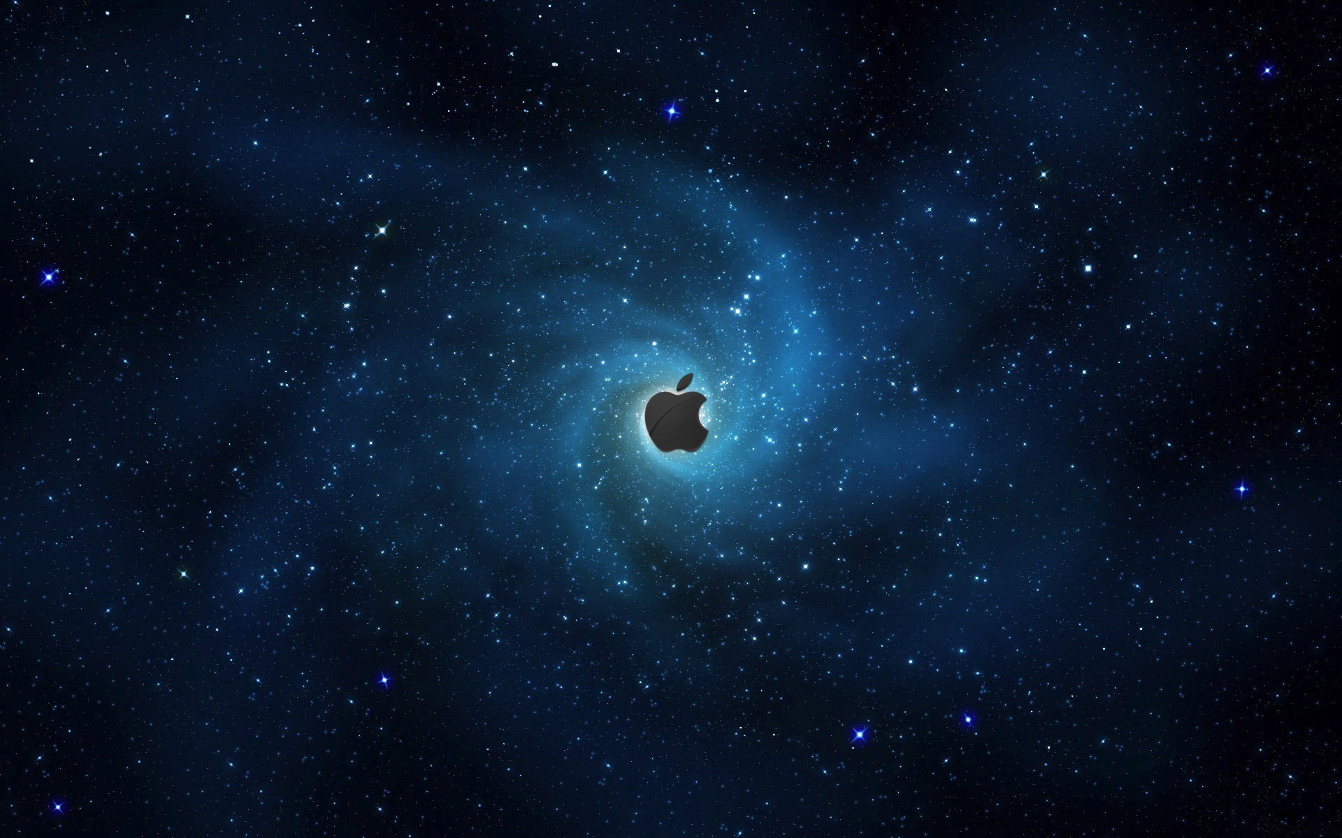 Logo Apple, Spazio, Galassia, Stelle, Full HD, wallpaper desktop