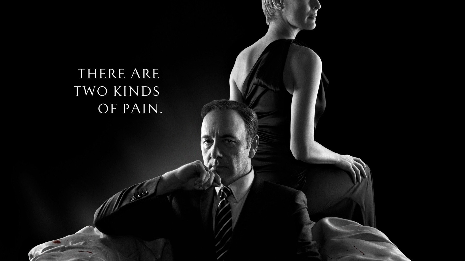 Frank Underwood, Claire Underwood, Kevin Spacey, Robin Wright, House of Cards, Citazione, Bianco e nero, sfondo Full HD