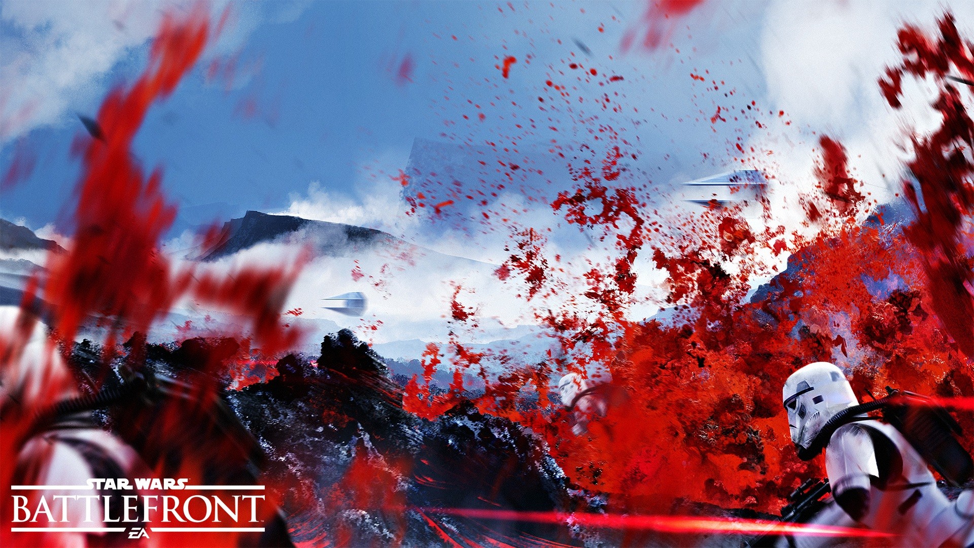 Star Wars Battlefront, Stormtrooper, Vernice rossa, Arte, 1920x1080, sfondo per PC