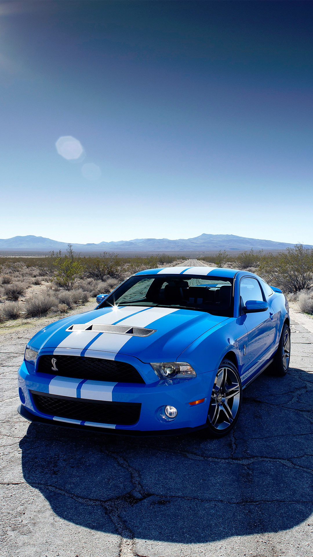 Shelby GT500, Ford Mustang, Muscle car, Deserto, Blu, sfondo Android